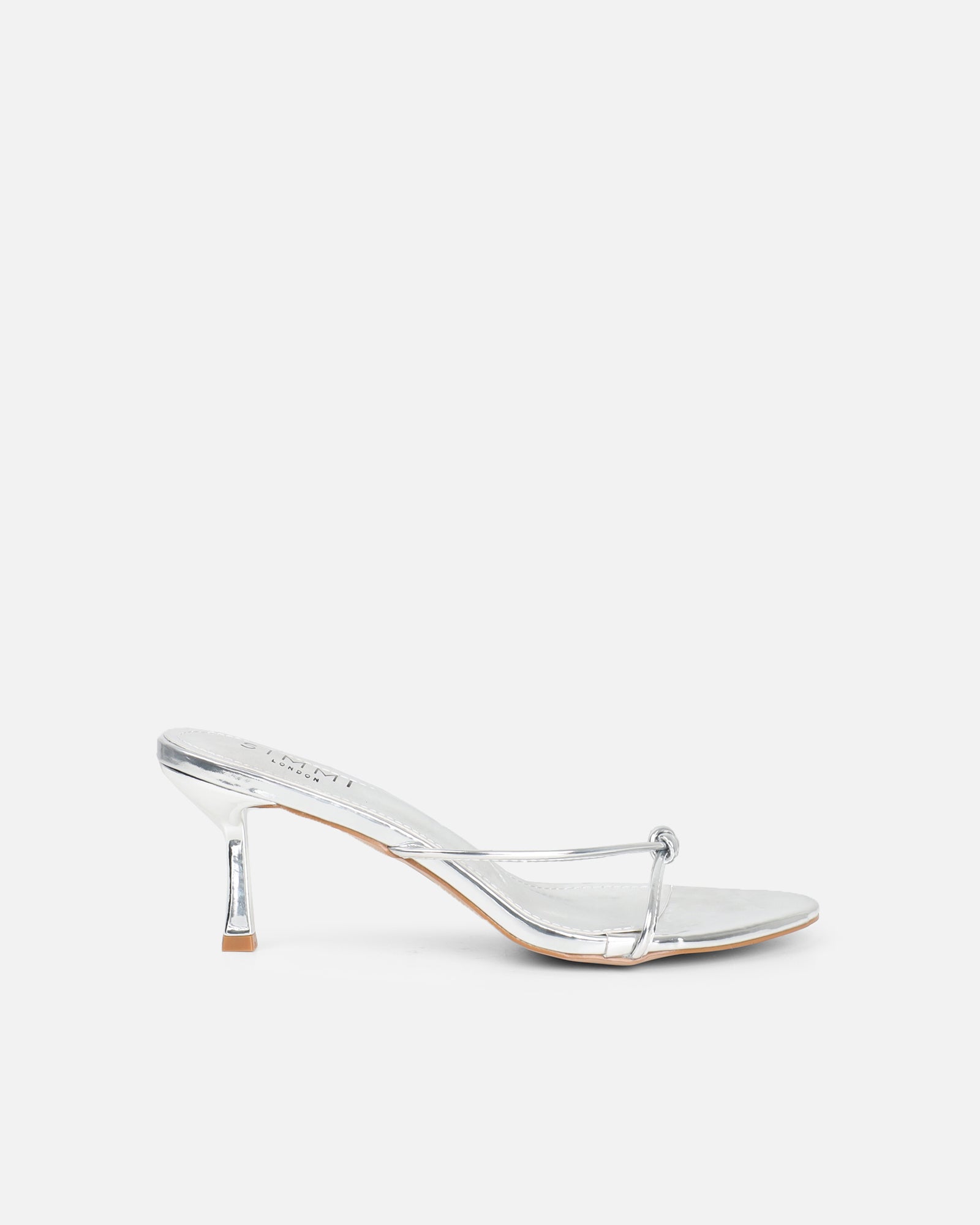 Mines Silver Mirror Mid Heel Mule | SIMM I London