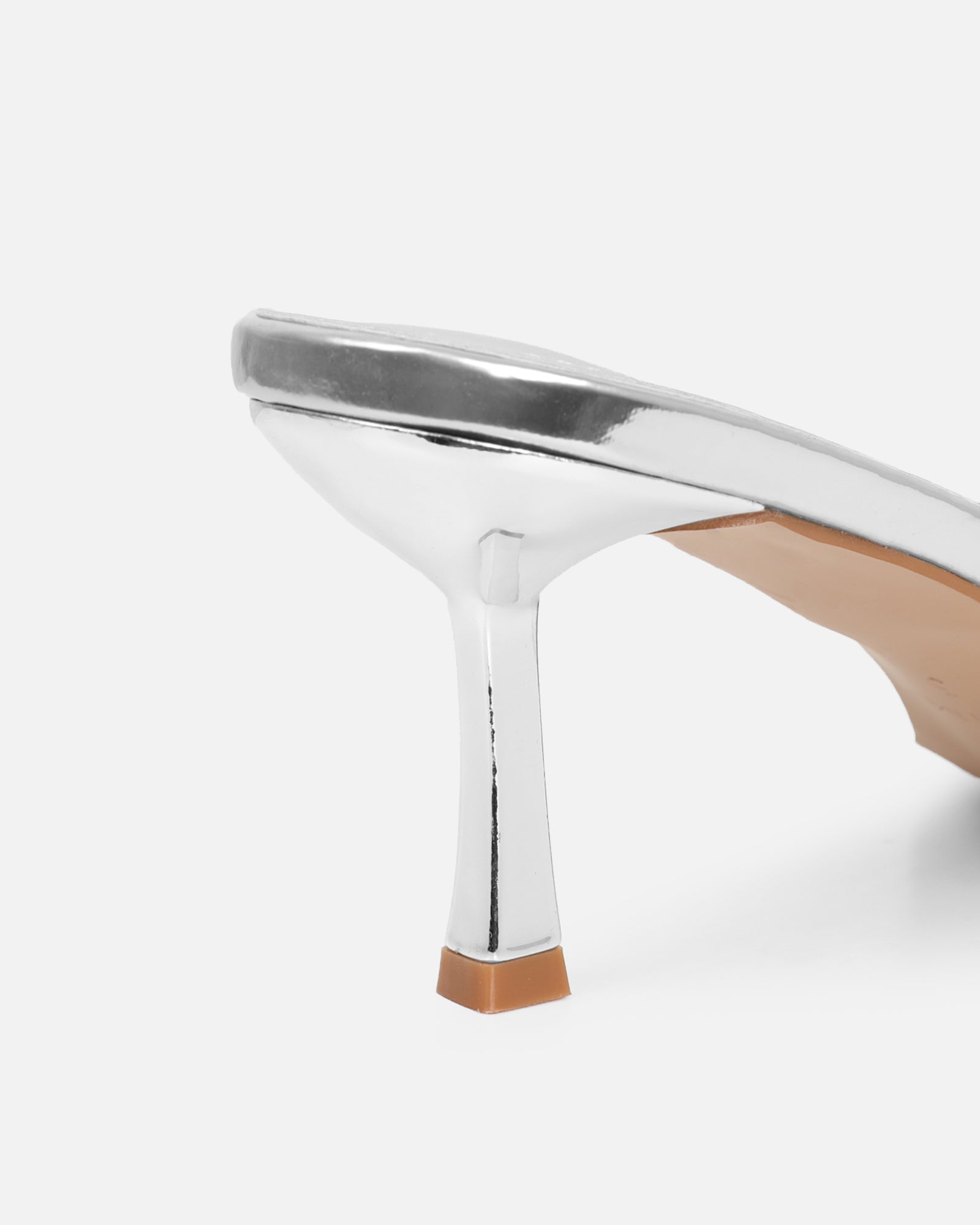 Mines Silver Mirror Mid Heel Mule | SIMM I London