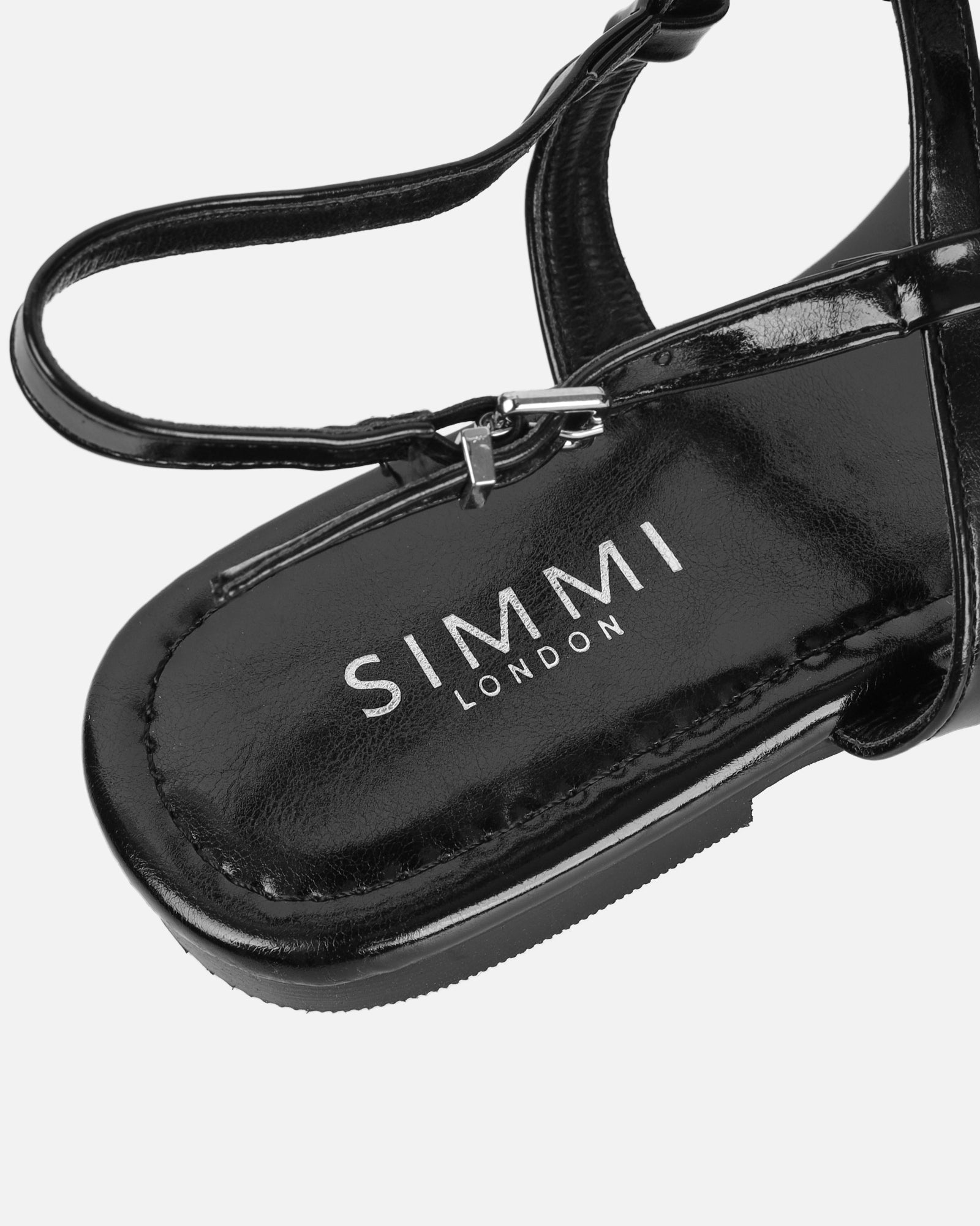 Martinez Black Toe Post Flat Sandals | SIMMI London