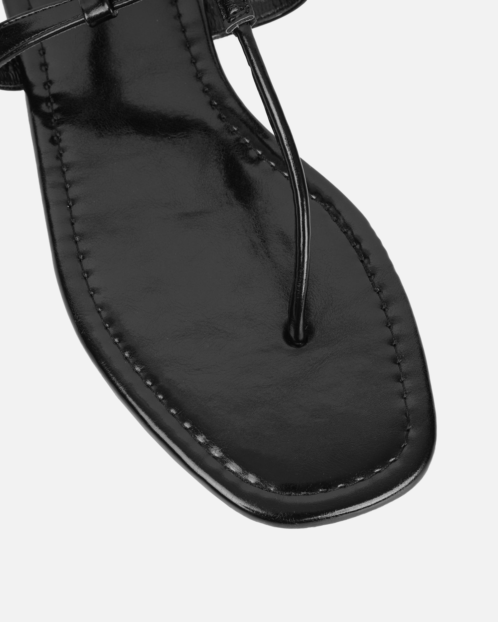 Martinez Black Toe Post Flat Sandals | SIMMI London