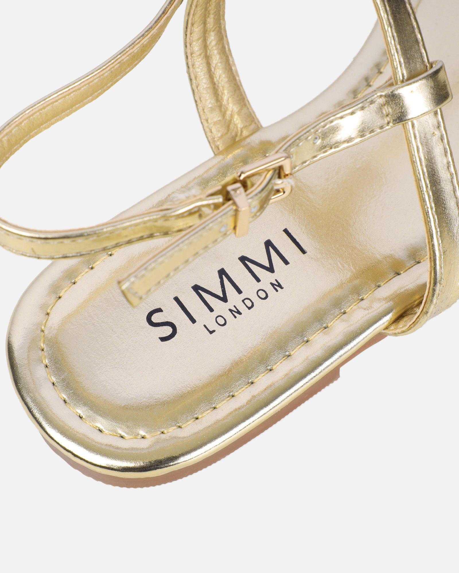 Martinez Gold Metallic Toe Post Flat Sandals | SIMMI London