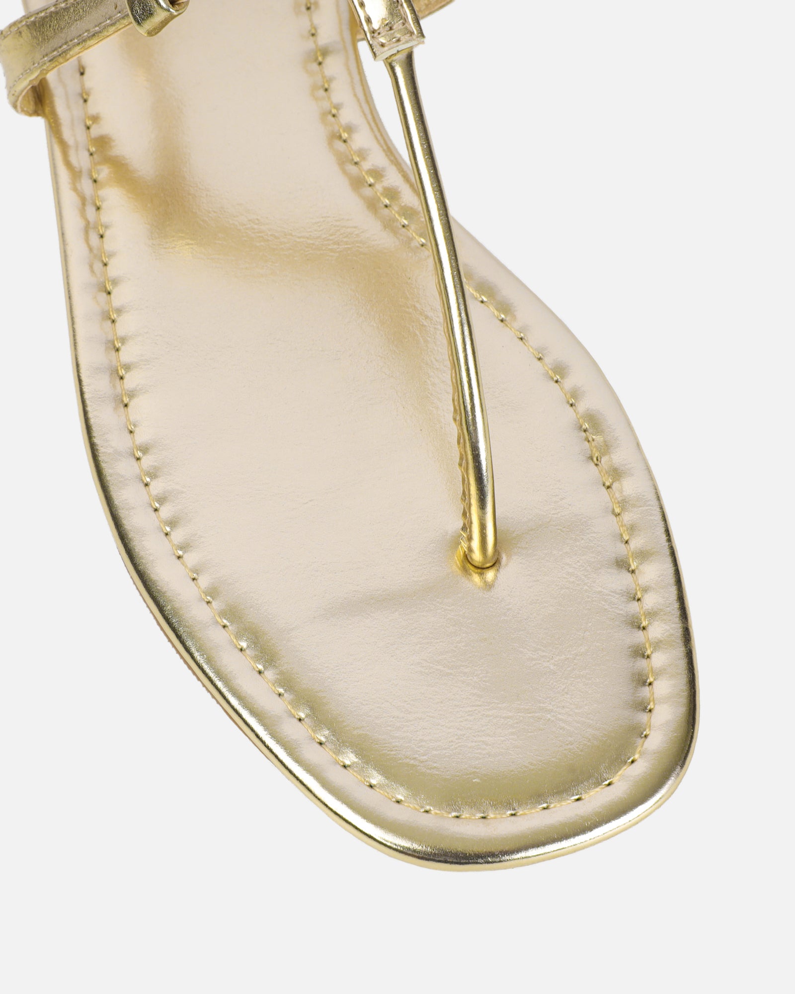 Martinez Gold Metallic Toe Post Flat Sandals | SIMMI London