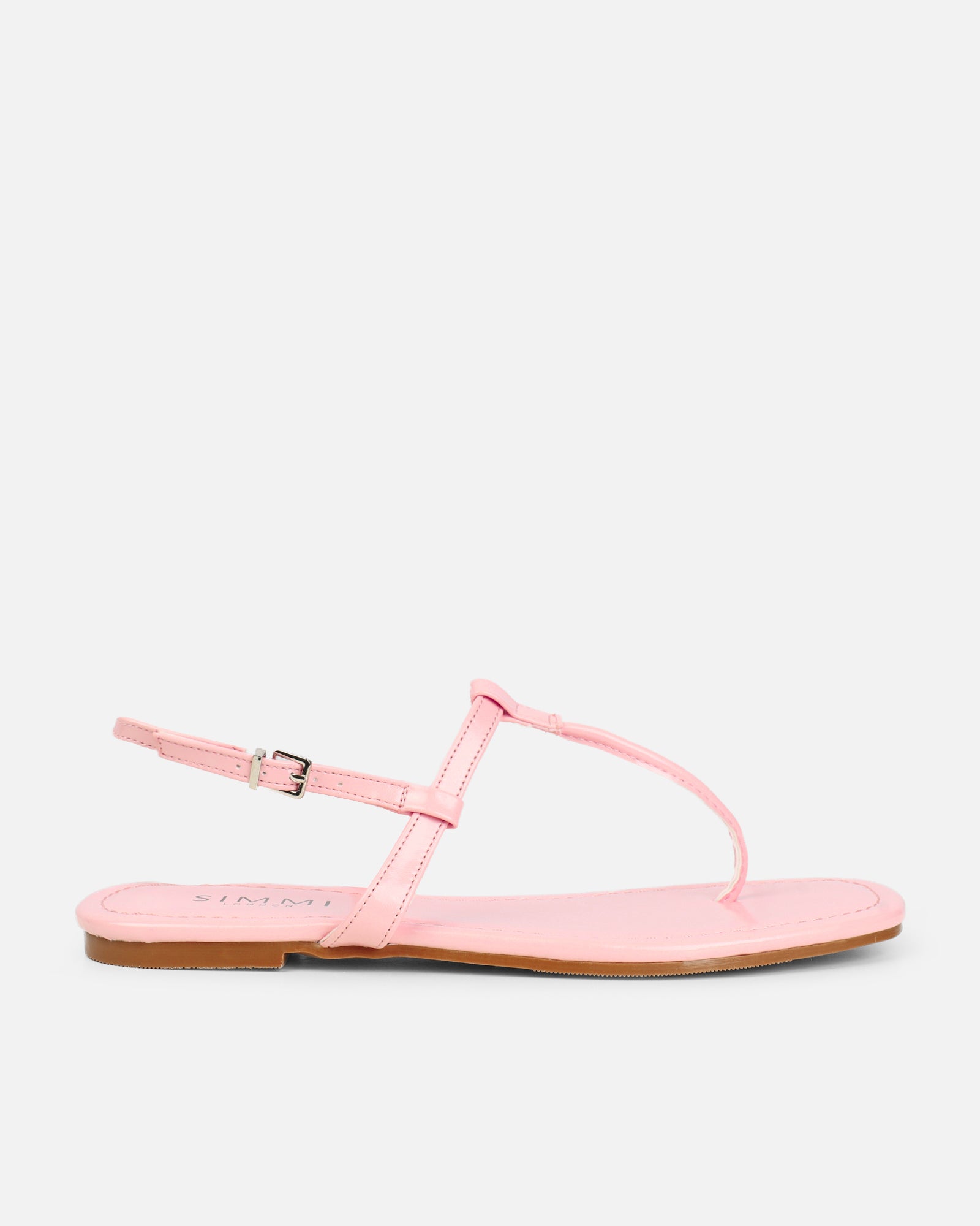 Martinez Pink Toe Post Flat Sandals | SIMMI London