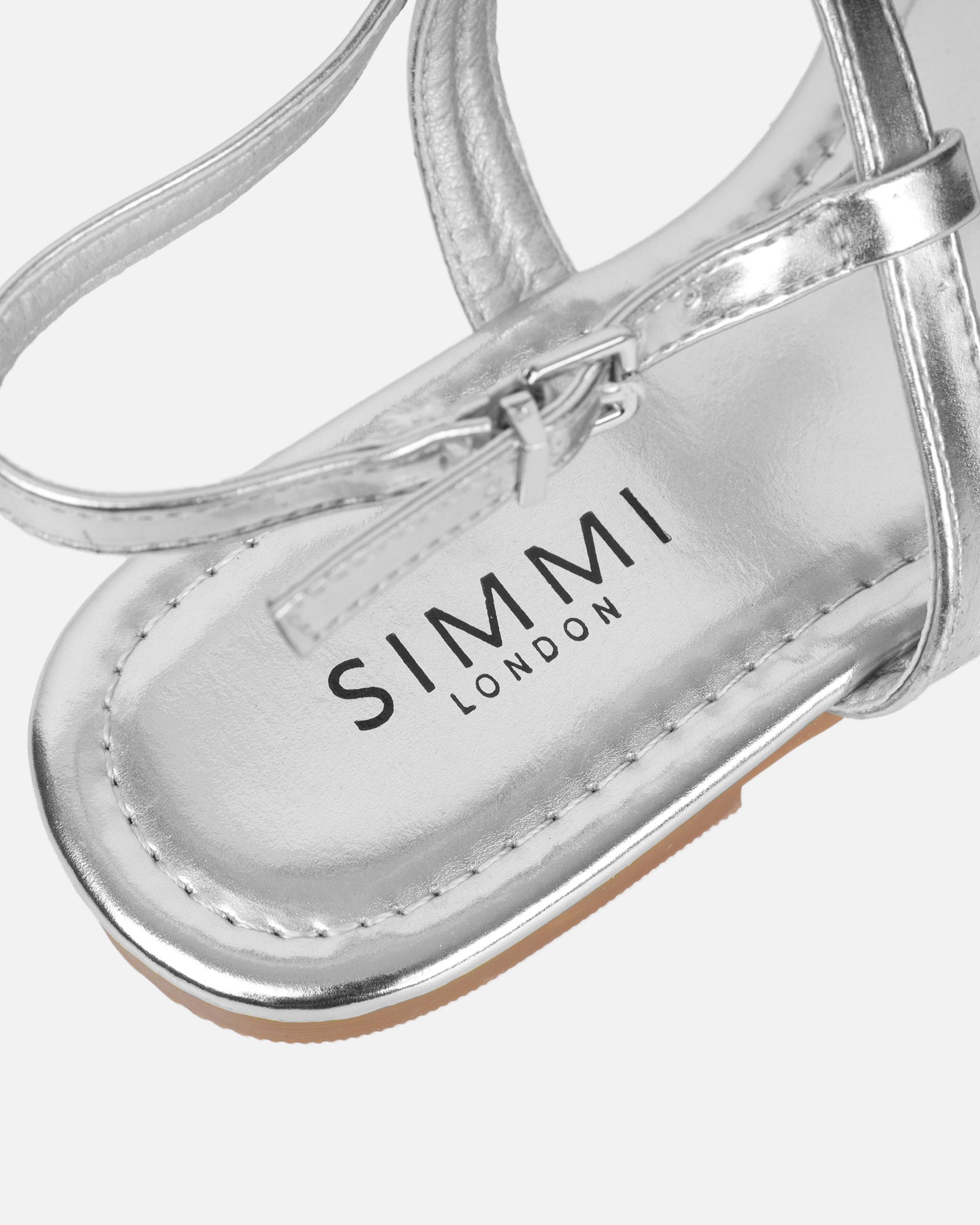Martinez Silver Metallic Toe Post Flat Sandals | SIMMI London