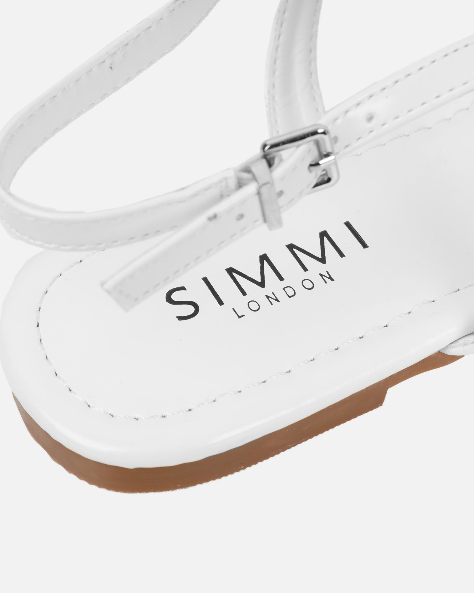 Martinez White Toe Post Flat Sandals | SIMMI London
