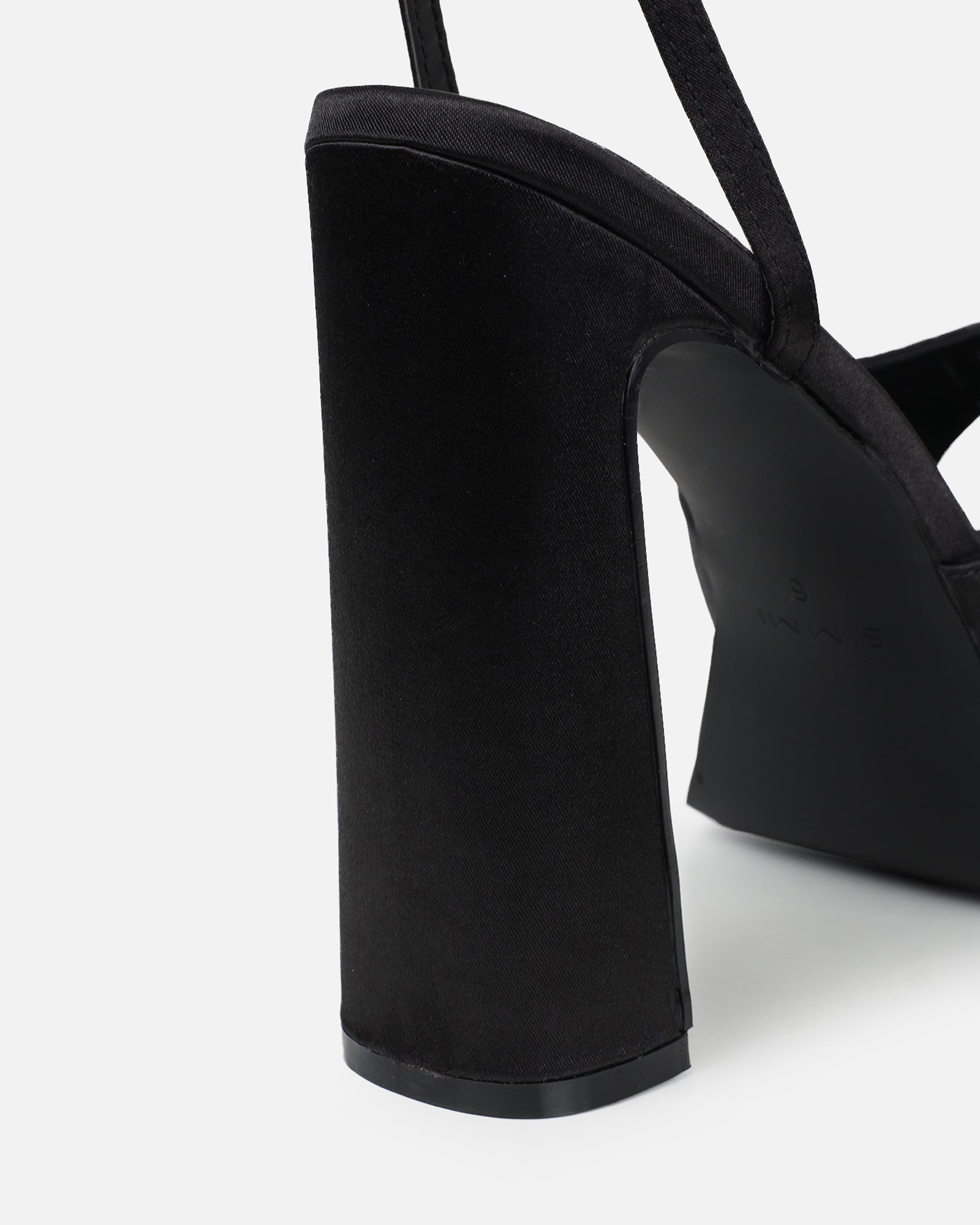 Kamiko Black Satin Platform Sandals | SIMMI London