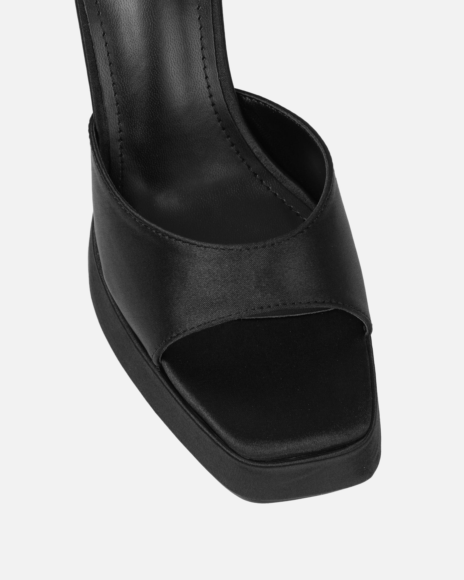 Kamiko Black Satin Platform Sandals | SIMMI London