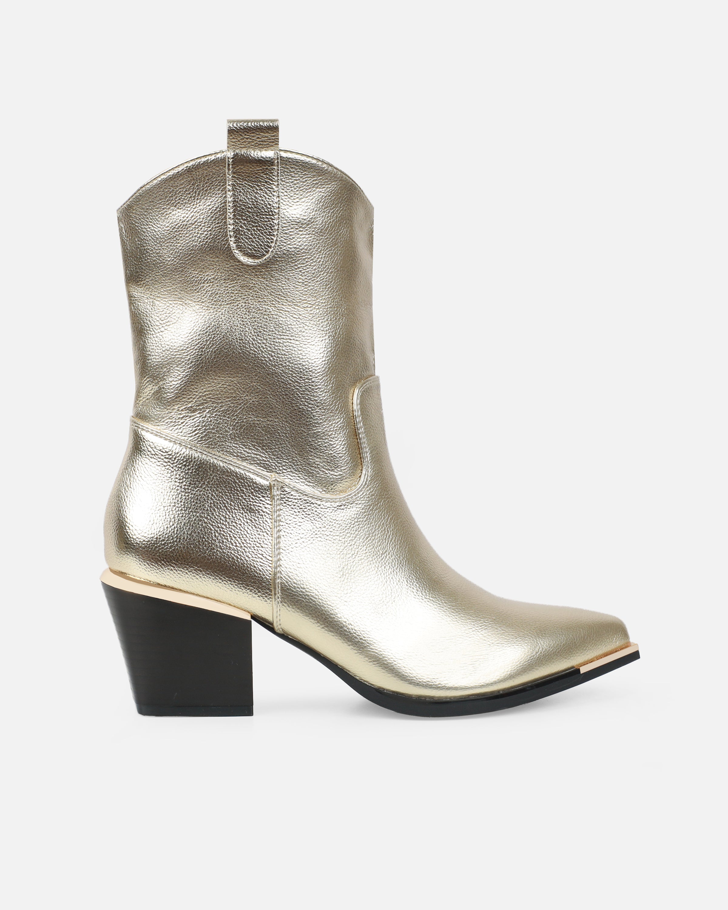 Maurice Gold Calf Western Boots | SIMMI London