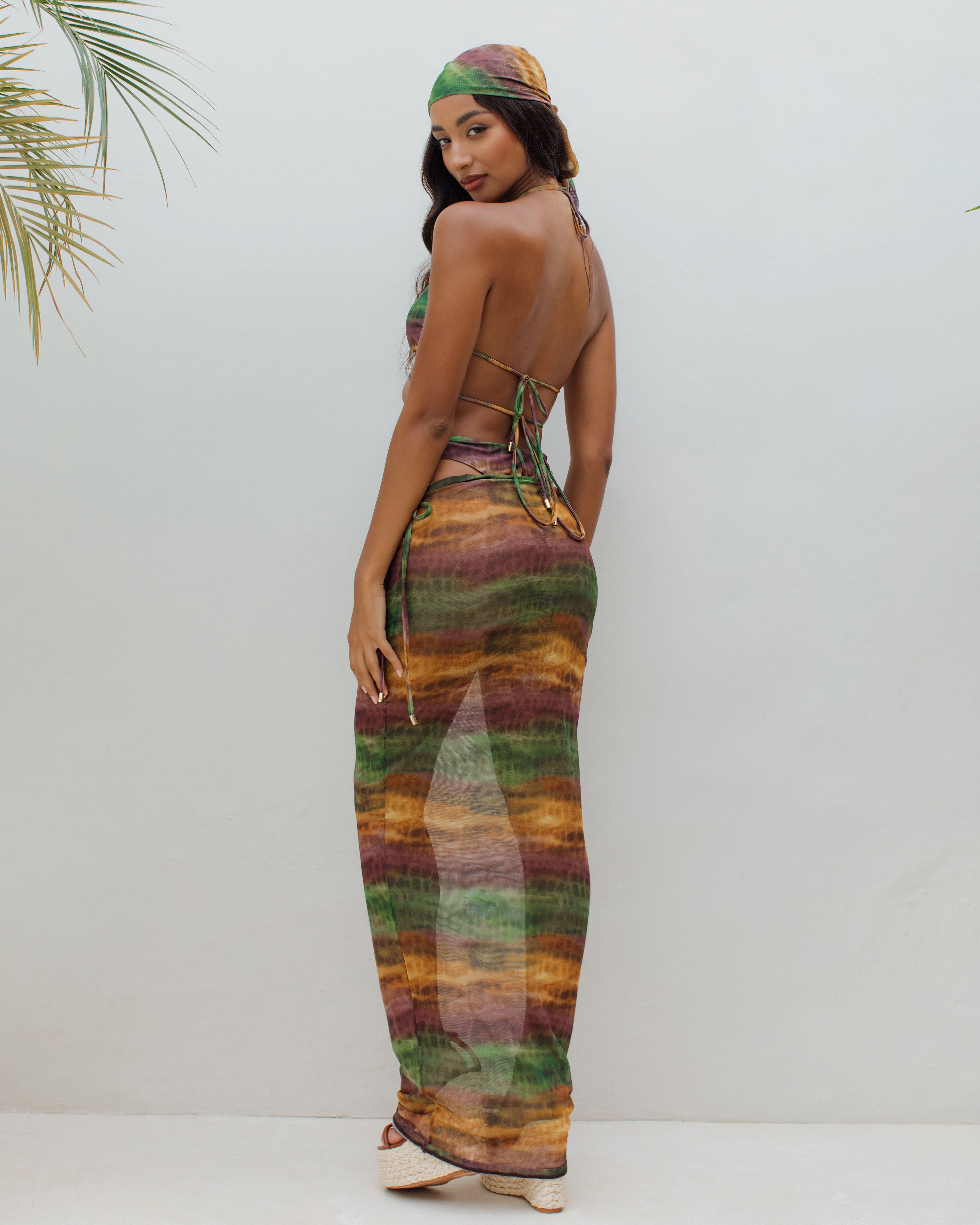 Maya Animal Print Mesh Maxi Skirt | SIMMI London