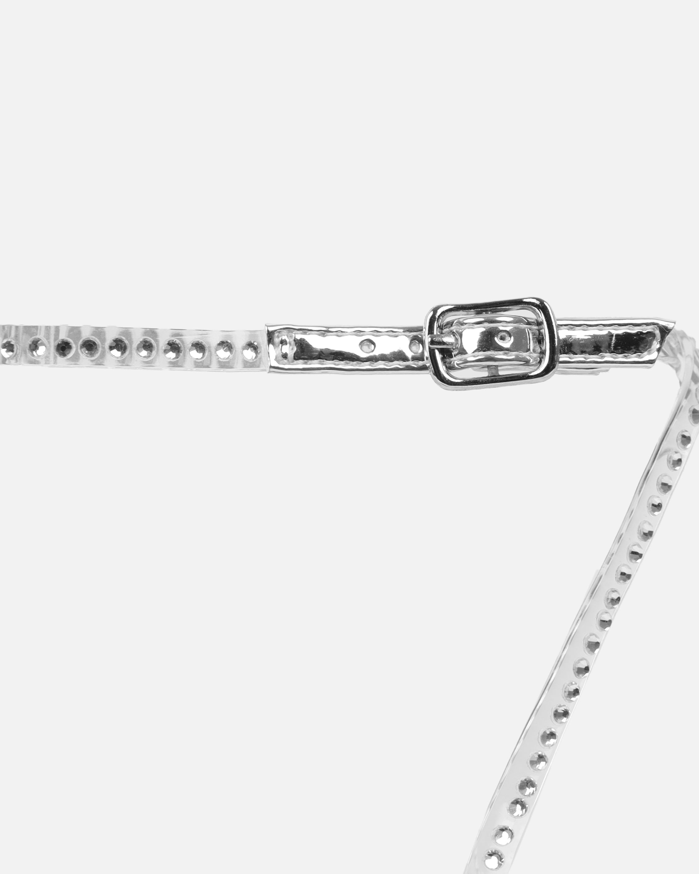 Mimi silver clear diamante low heeled sandals | SIMMI London