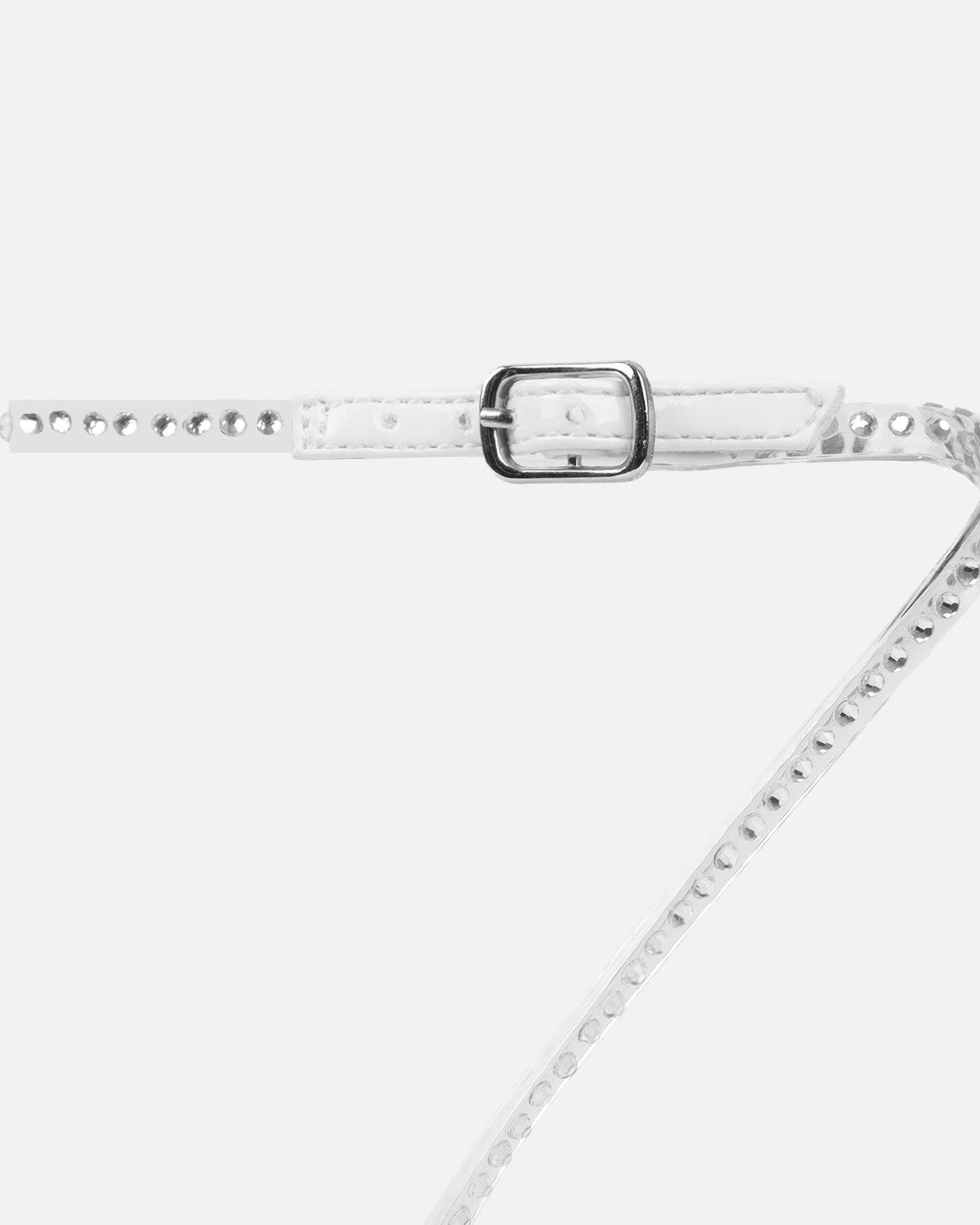 Mimi White Clear Diamante Low Heeled Sandals | SIMMI London