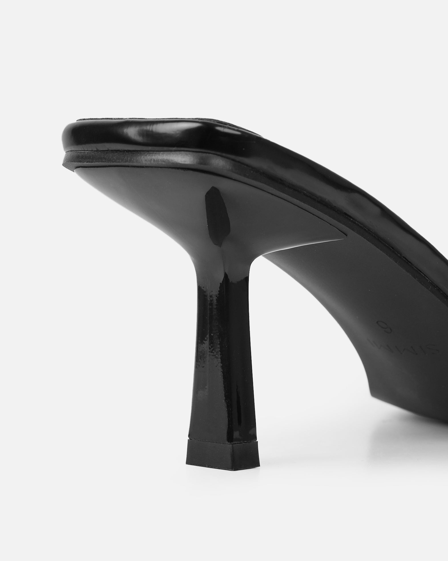 Bexley Black Strap Detail Heeled Mules | SIMMI London