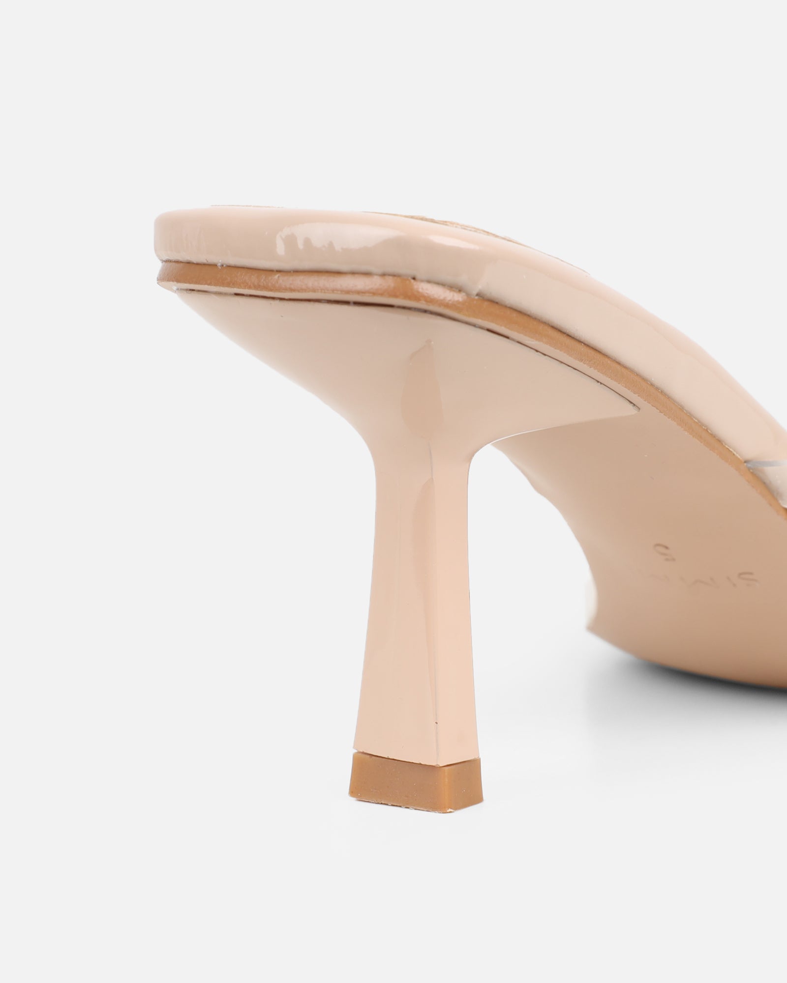 Melba Nude Patent Clear Toe Thong Sandals | SIMMI London