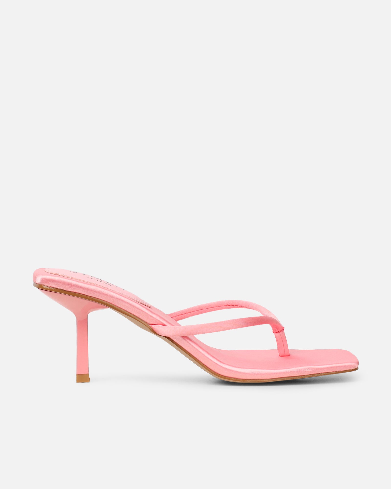 Melba Pink Satin Padded Toe Thong Sandals | SIMMI London