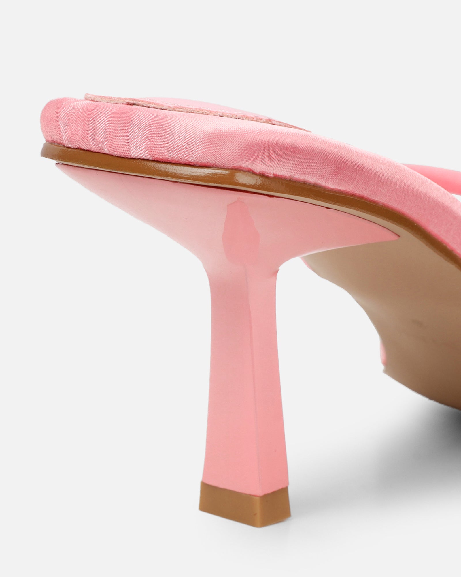 Melba Pink Satin Padded Toe Thong Sandals | SIMMI London