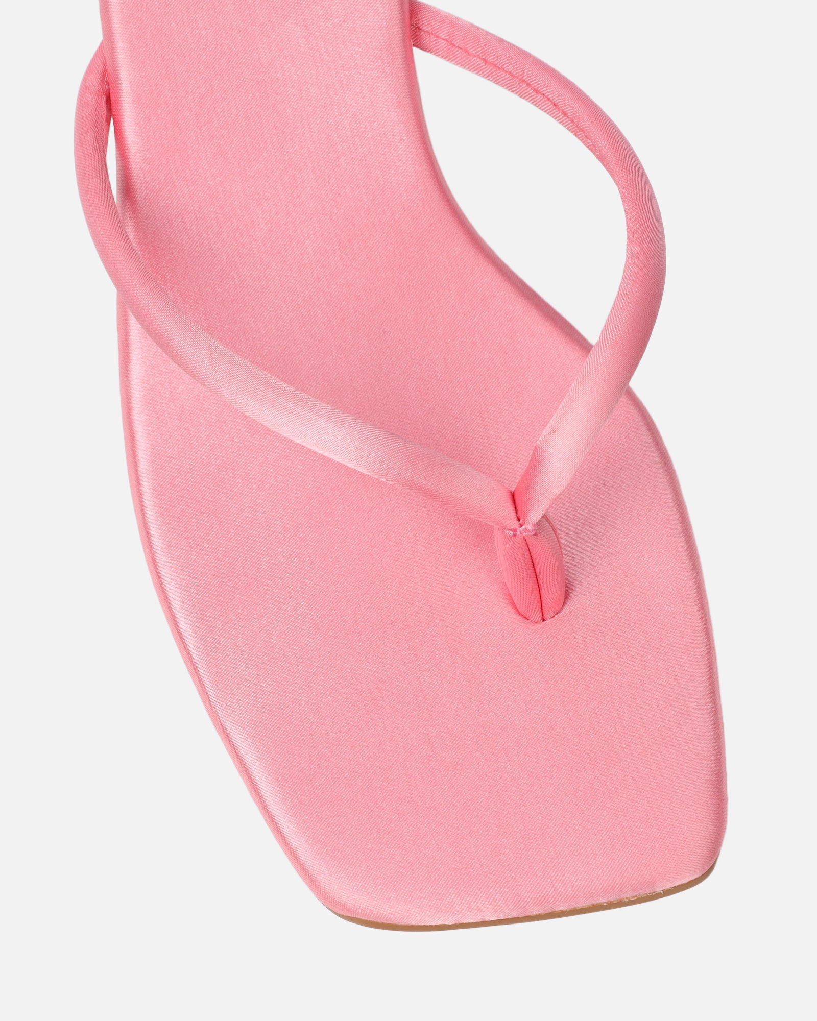 Melba Pink Satin Padded Toe Thong Sandals | SIMMI London
