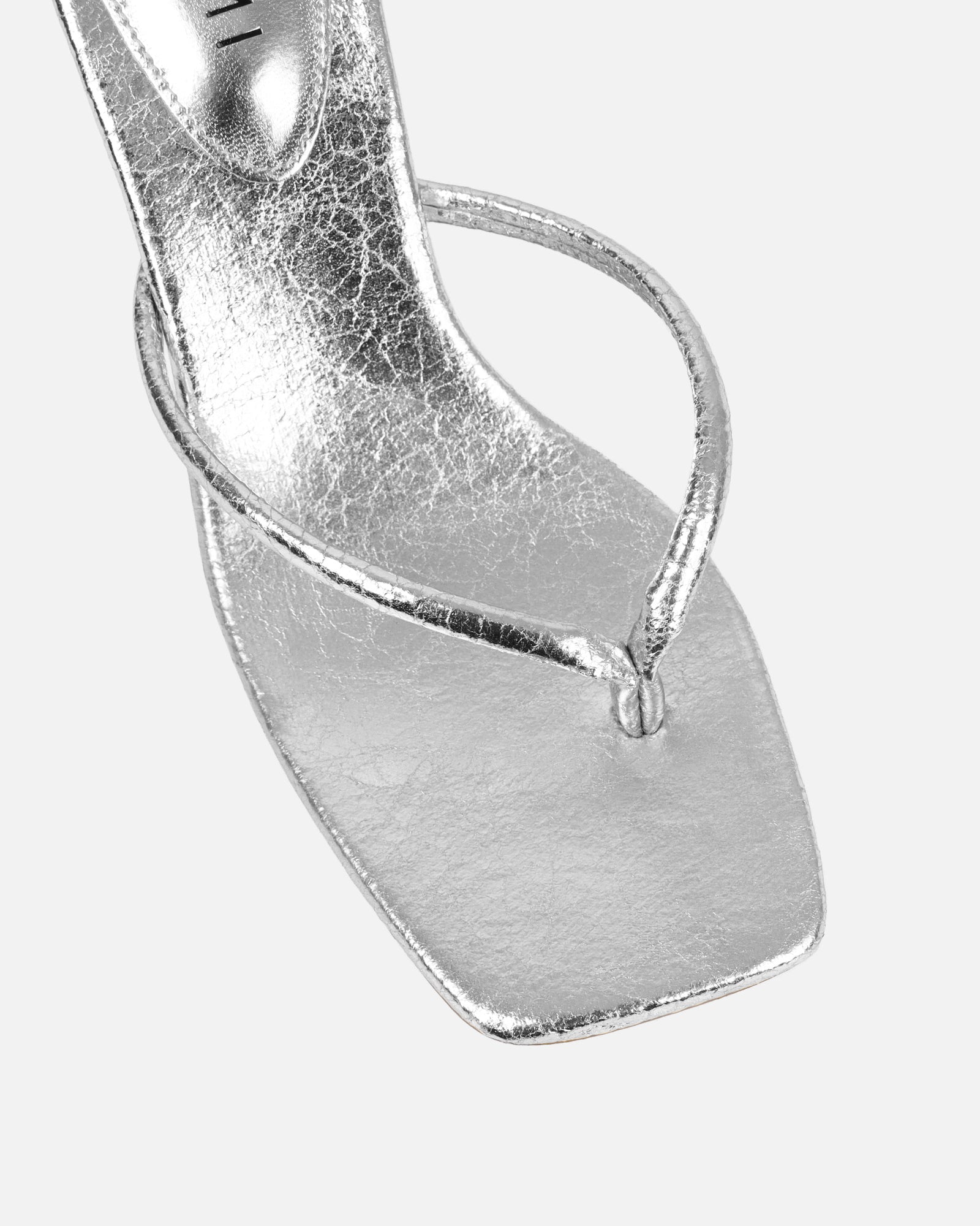Melba Silver Crackle Padded Toe Thong Sandals | SIMMI London