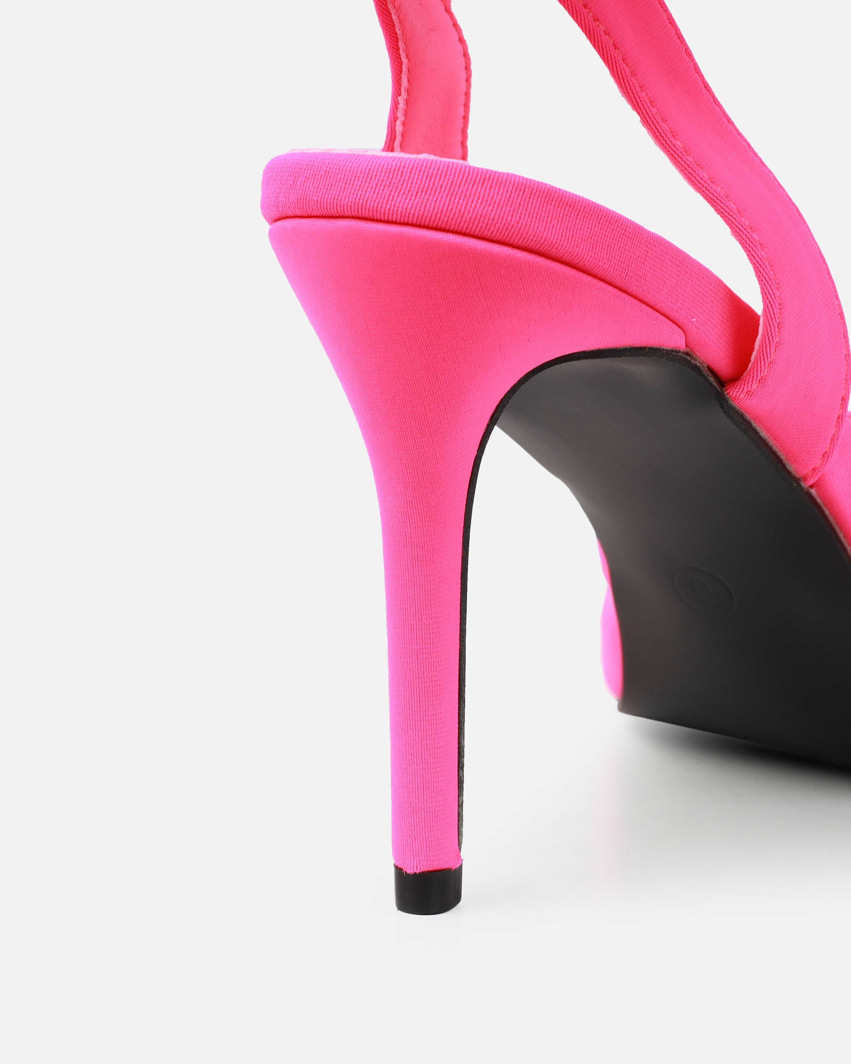 Mitra Pink Lycra Slingback Mid Heel Courts | SIMMI London
