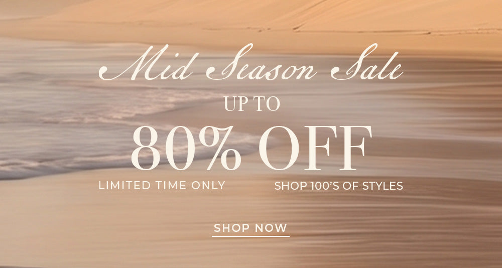 Promotional banner for a mid-season sale with text on a wooden background