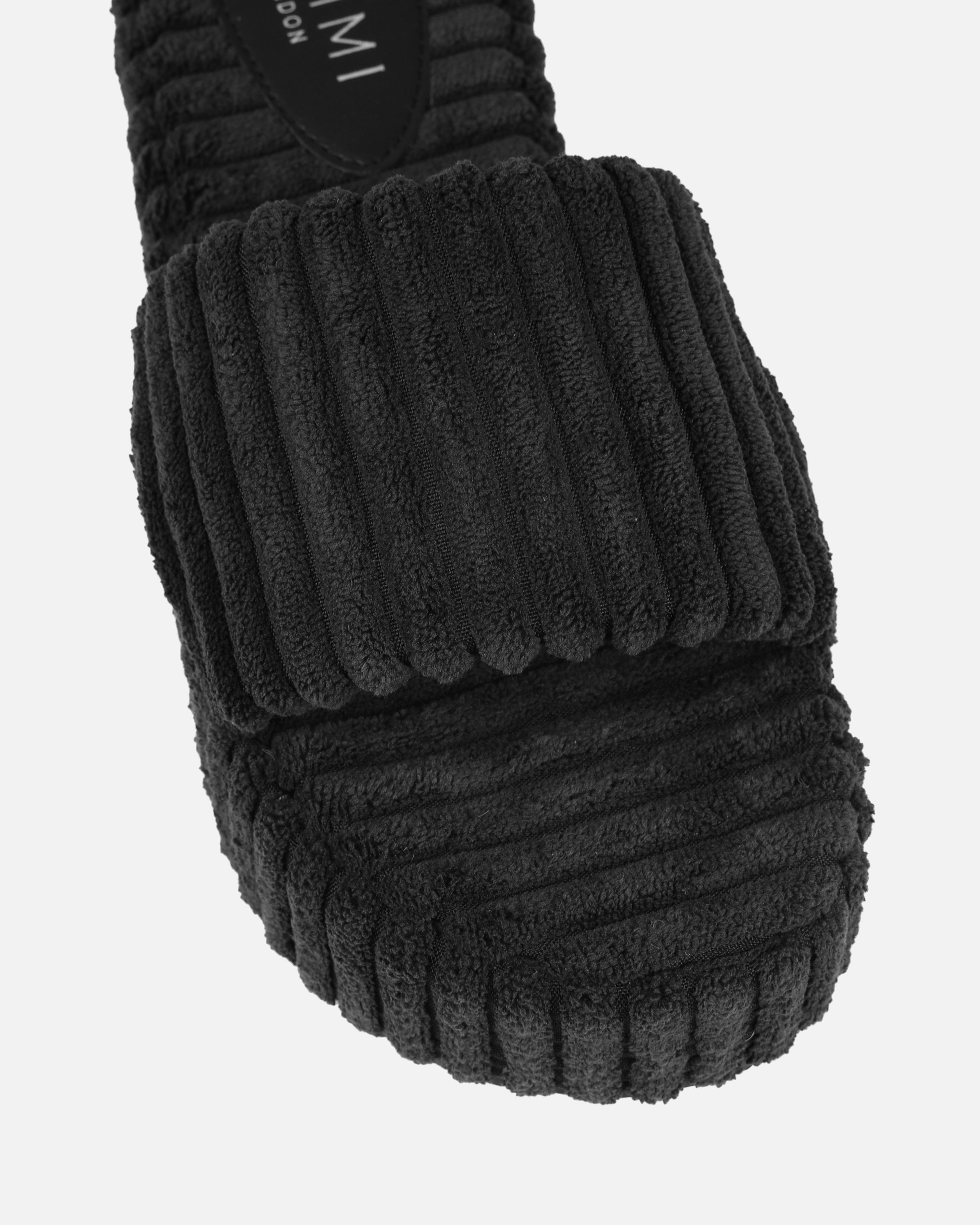 Mohala Black Towelling Flatform Slides | SIMMI London