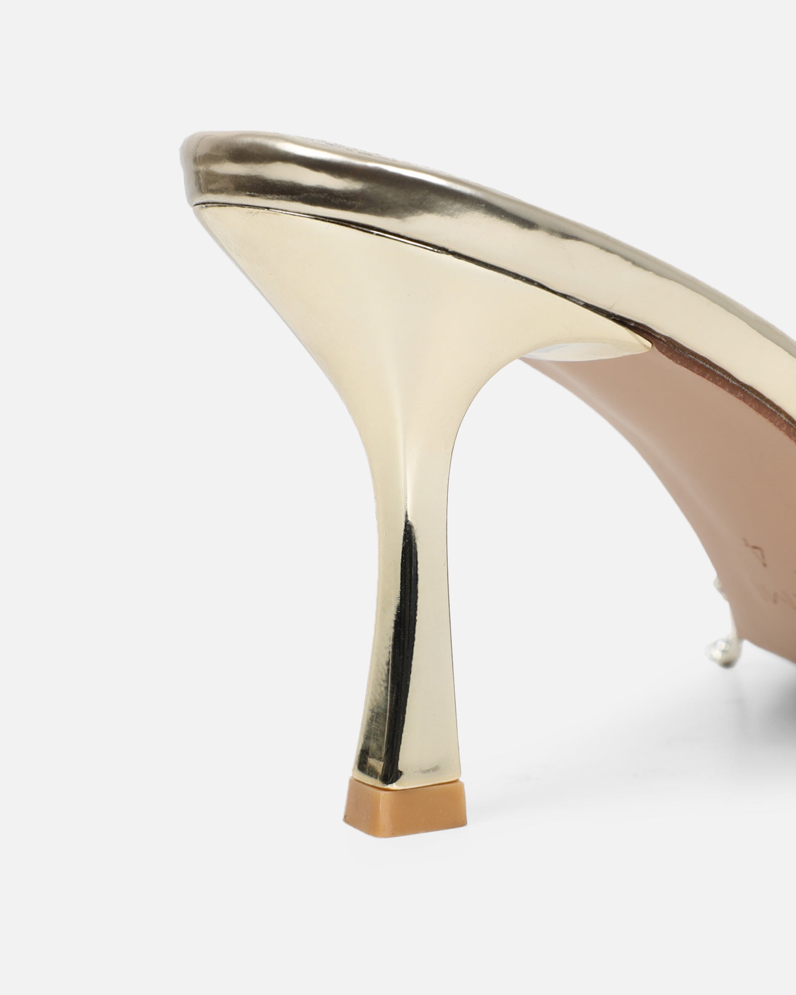 Manux Gold Mirror Diamante Detail Heeled Sandals | SIMMI London