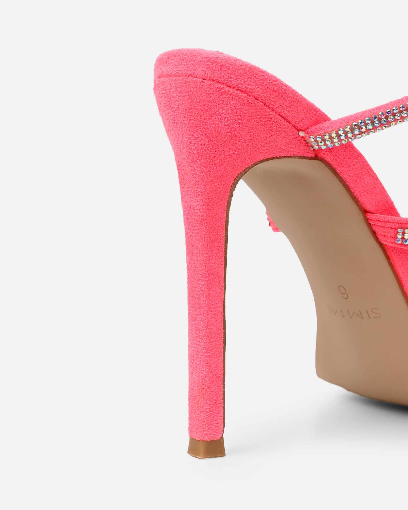 Marium Pink Spiral Flower Heeled Sandals | SIMMI London