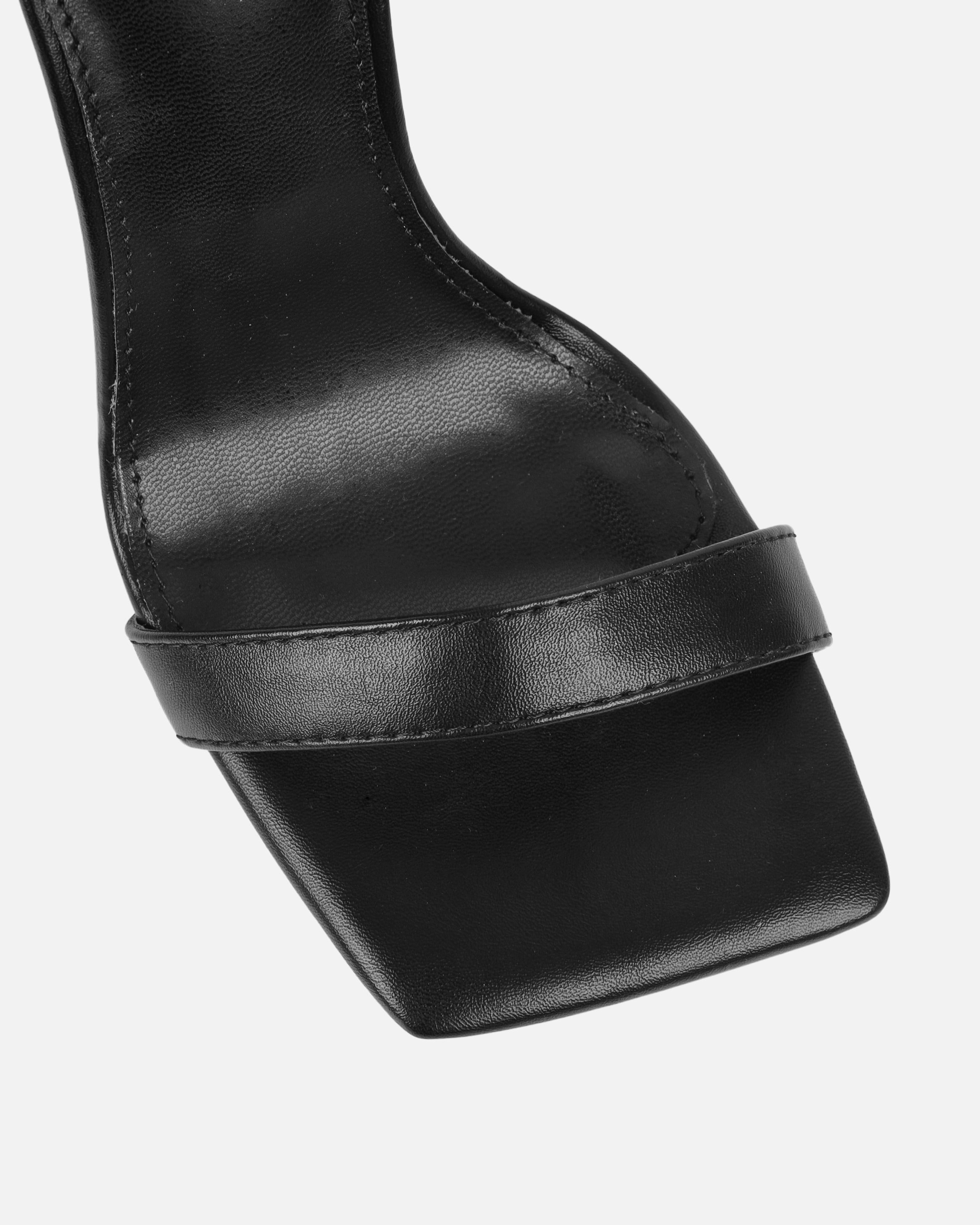 Rivka Black Diamante Buckle Detail Heeled Sandals | SIMMI London