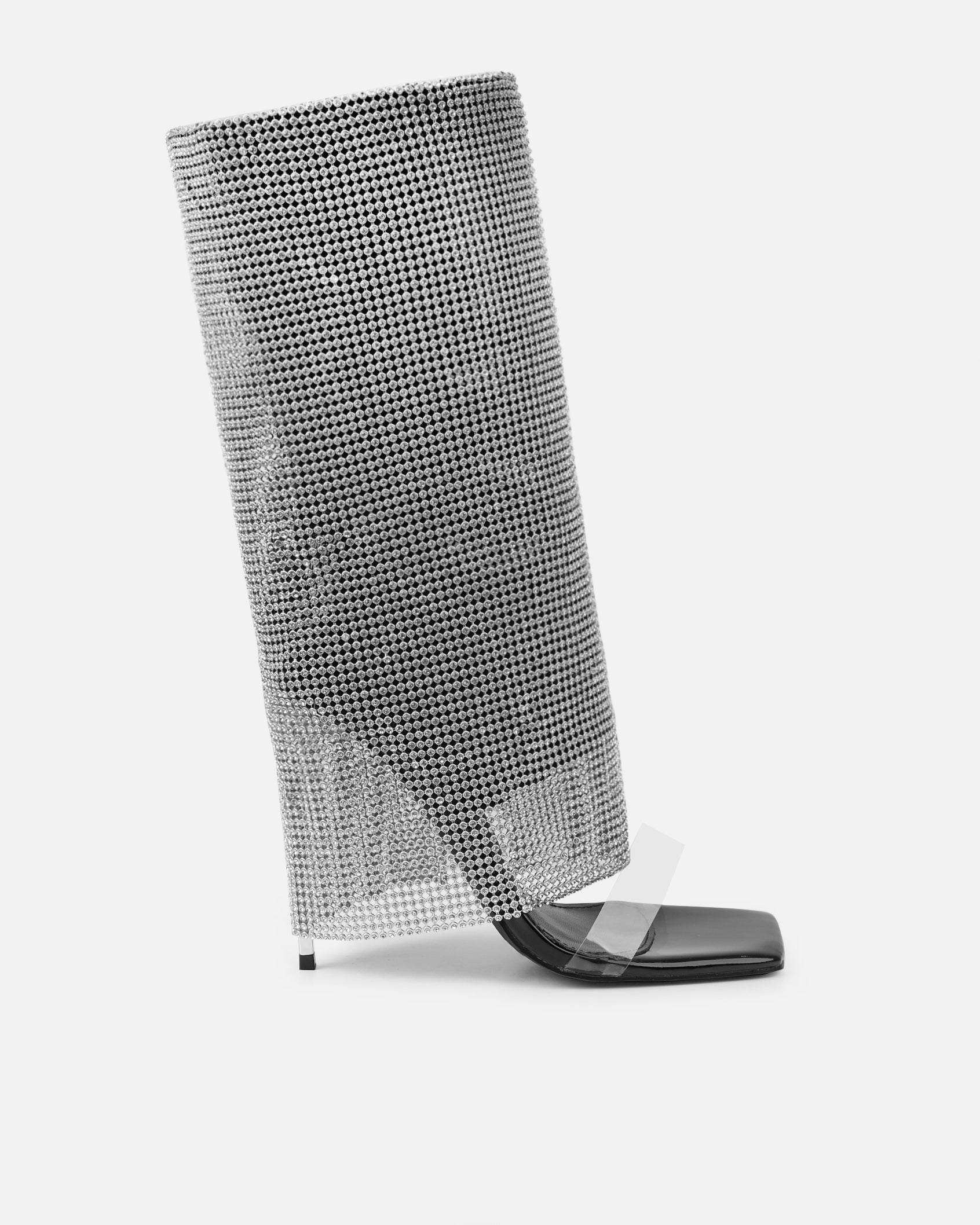 Alaskar Black Patent Diamante Heeled Sandals | SIMMI London