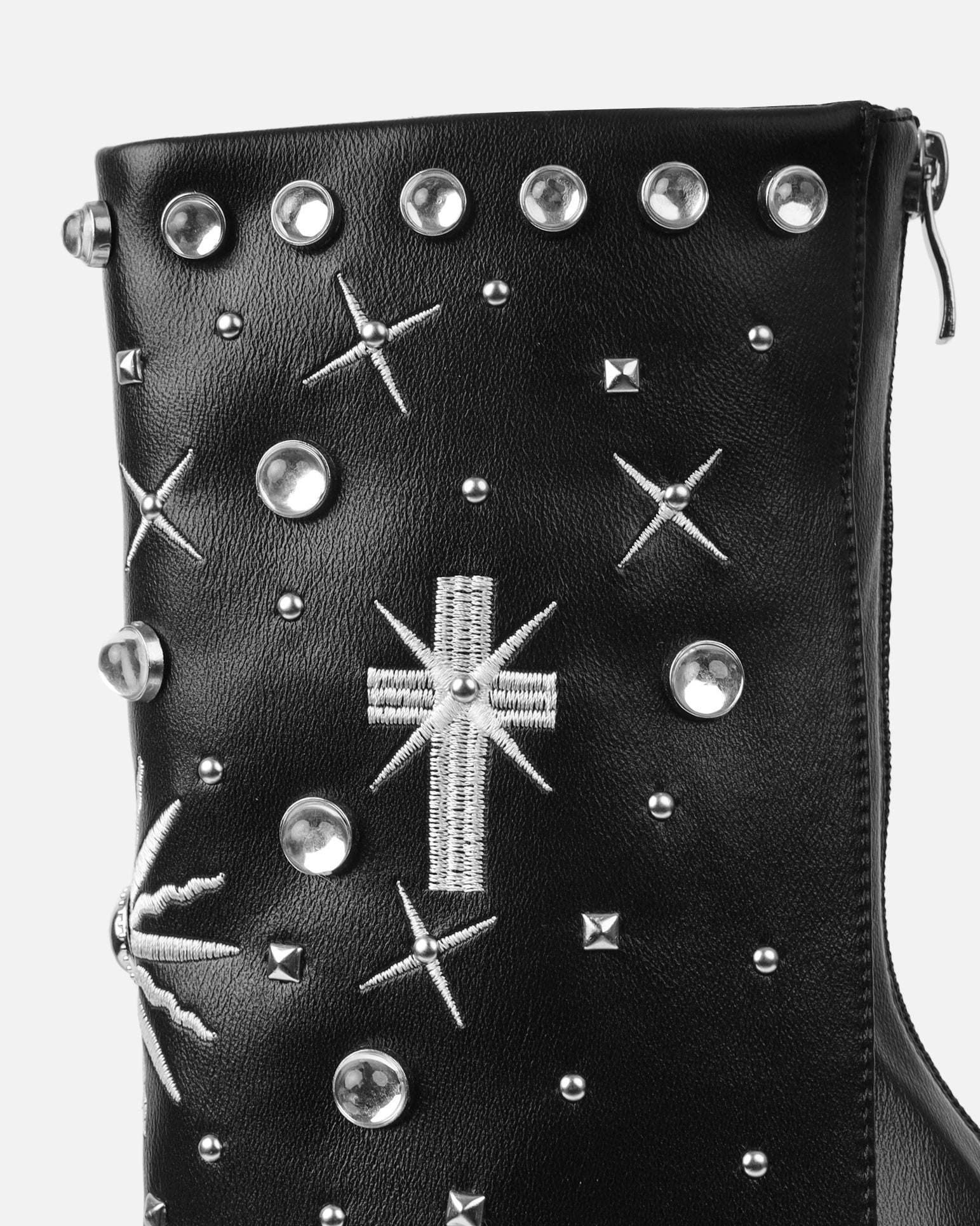 Massimo Black Stud Detail Stiletto Heeled Sandals | SIMMI London