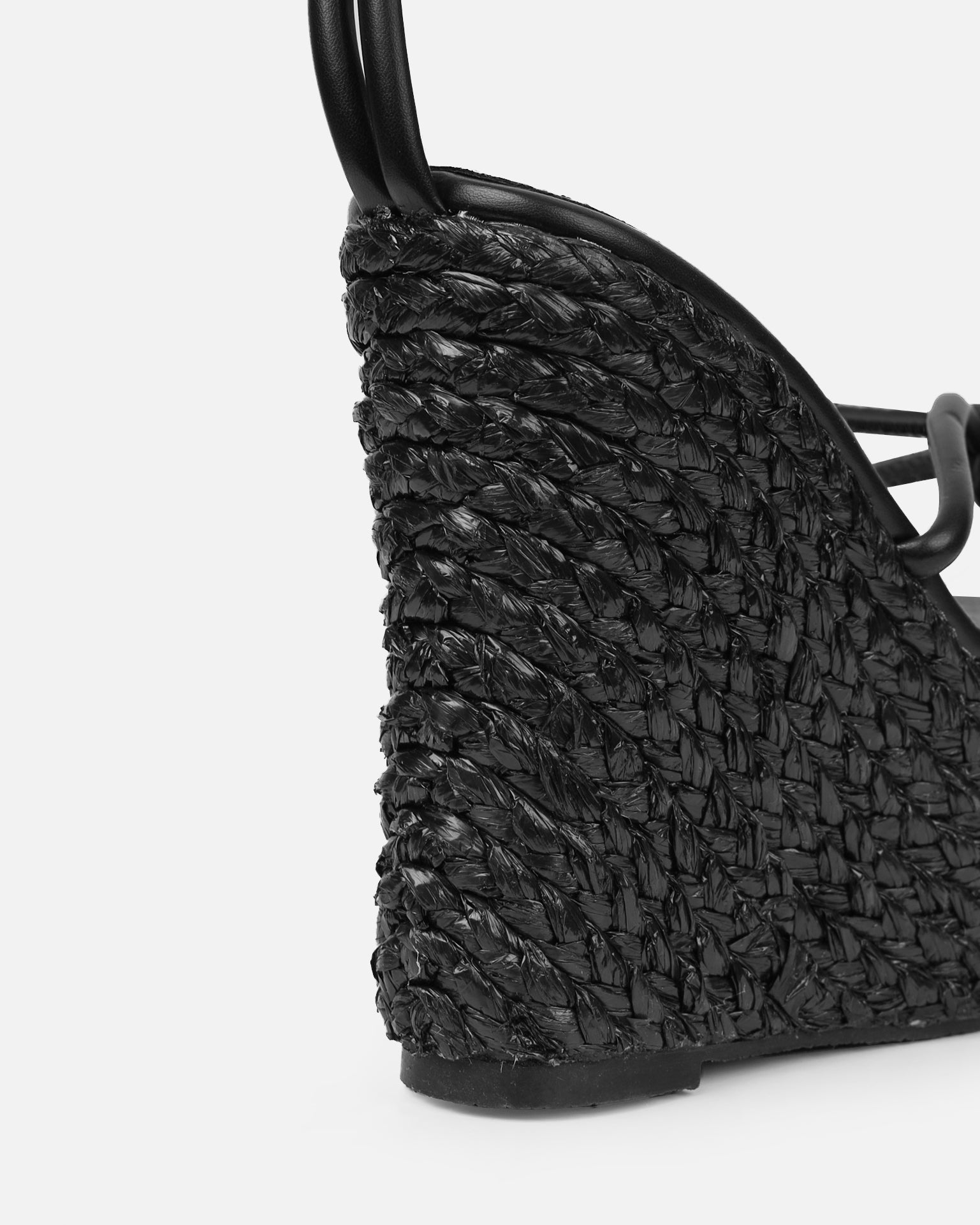 Monii Black Colour Espadrille Wedges | SIMMI London