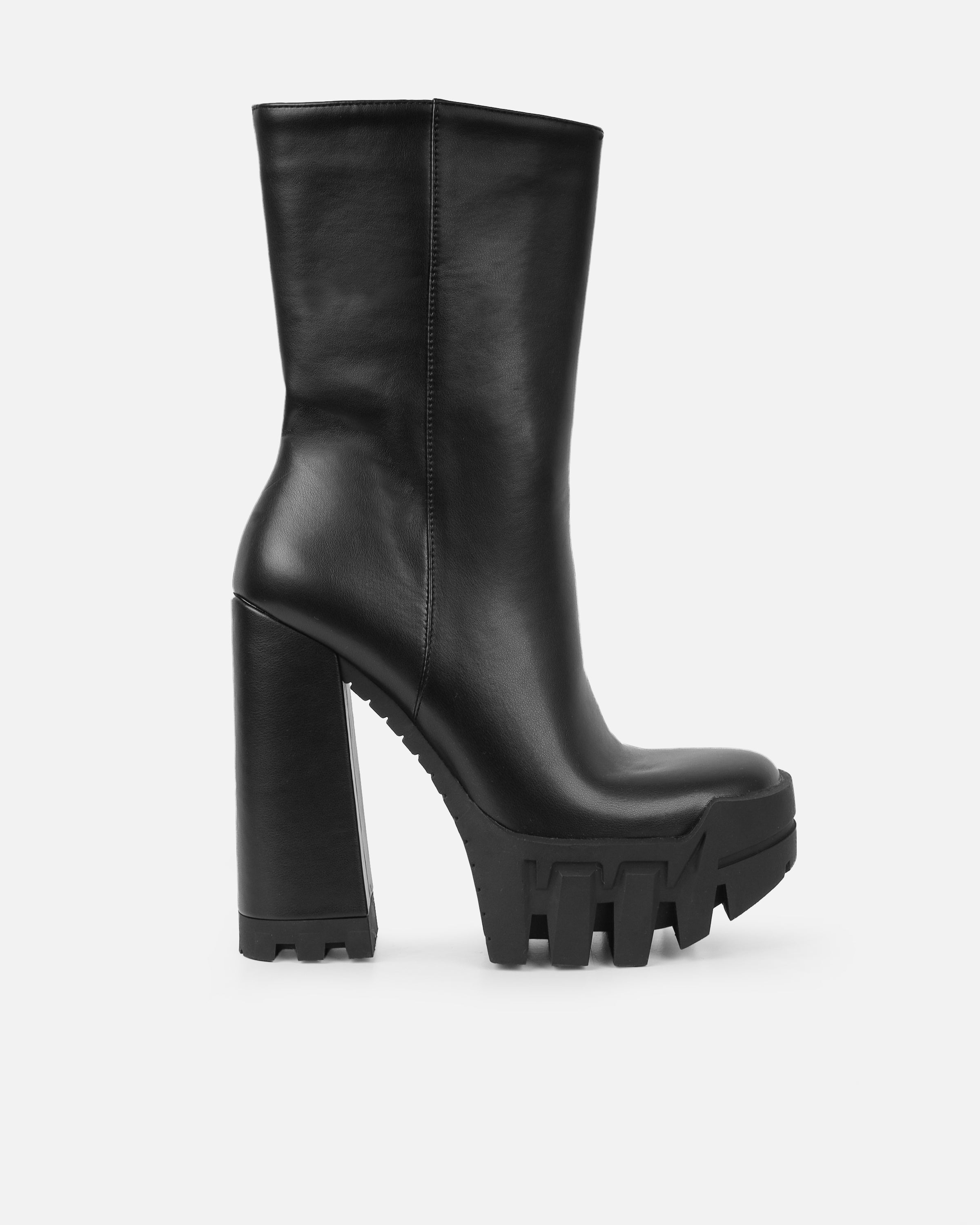 Murphy Black Chunky Platform Block Heel Ankle Boots | SIMMI London