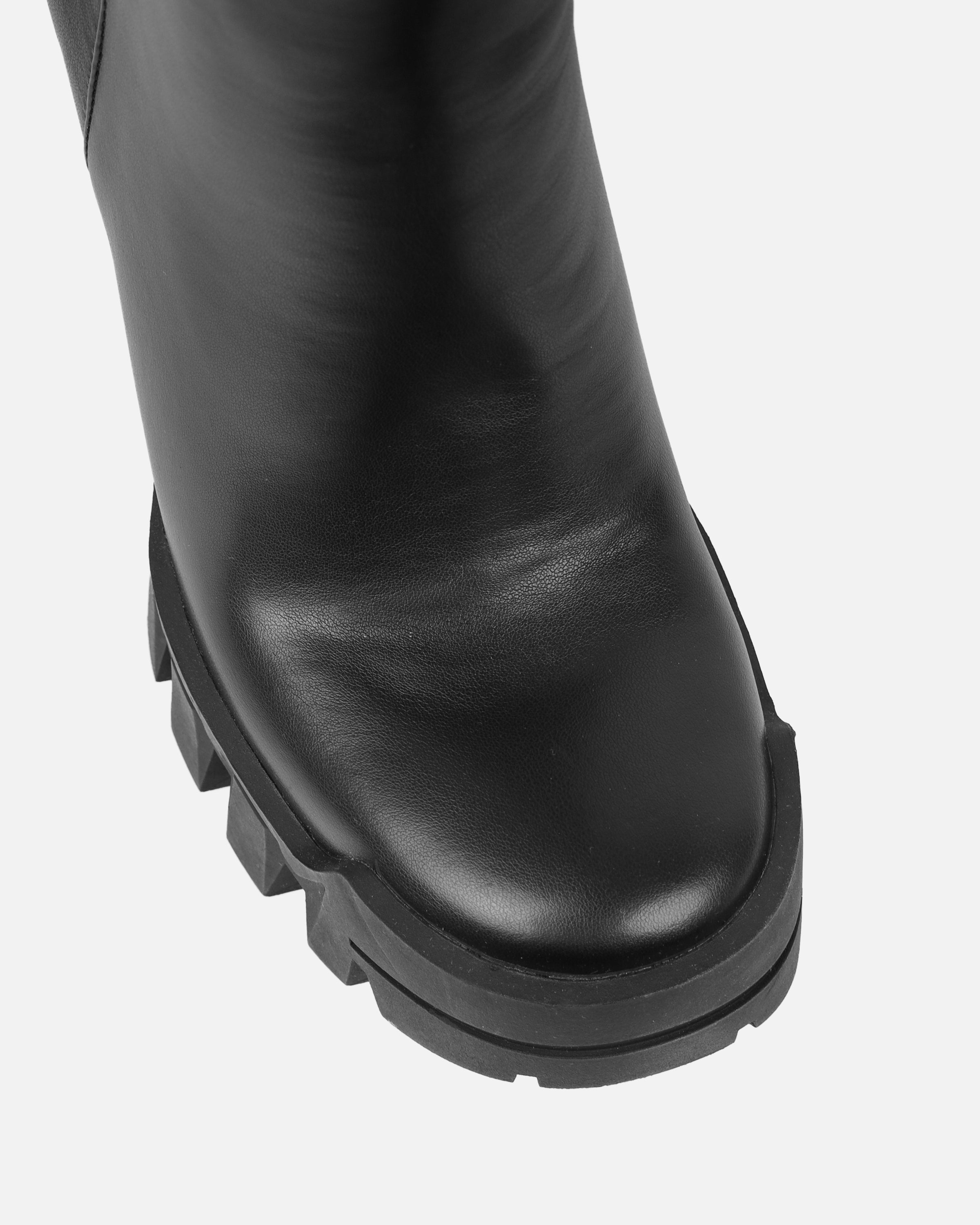 Murphy Black Chunky Platform Block Heel Ankle Boots | SIMMI London