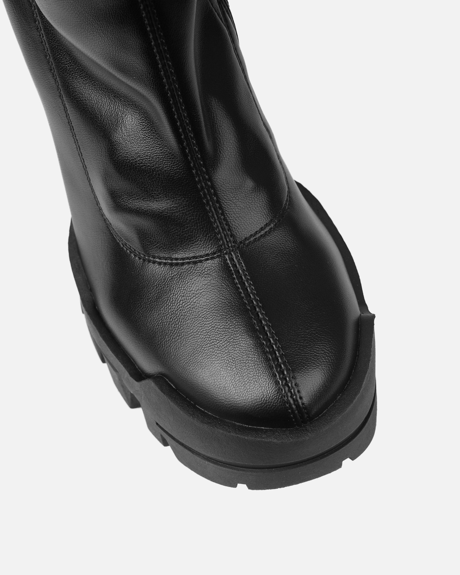 Remmie Black Stretch Chunky Over The Knee Boots | SIMMI London