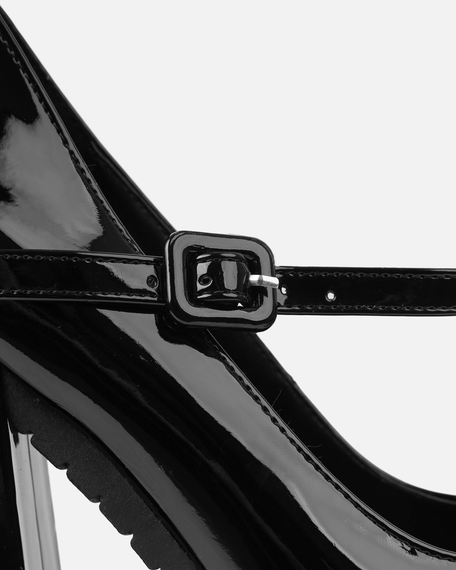 Jorrdana Black Patent Chunky Mary Jane Heels | SIMMI London