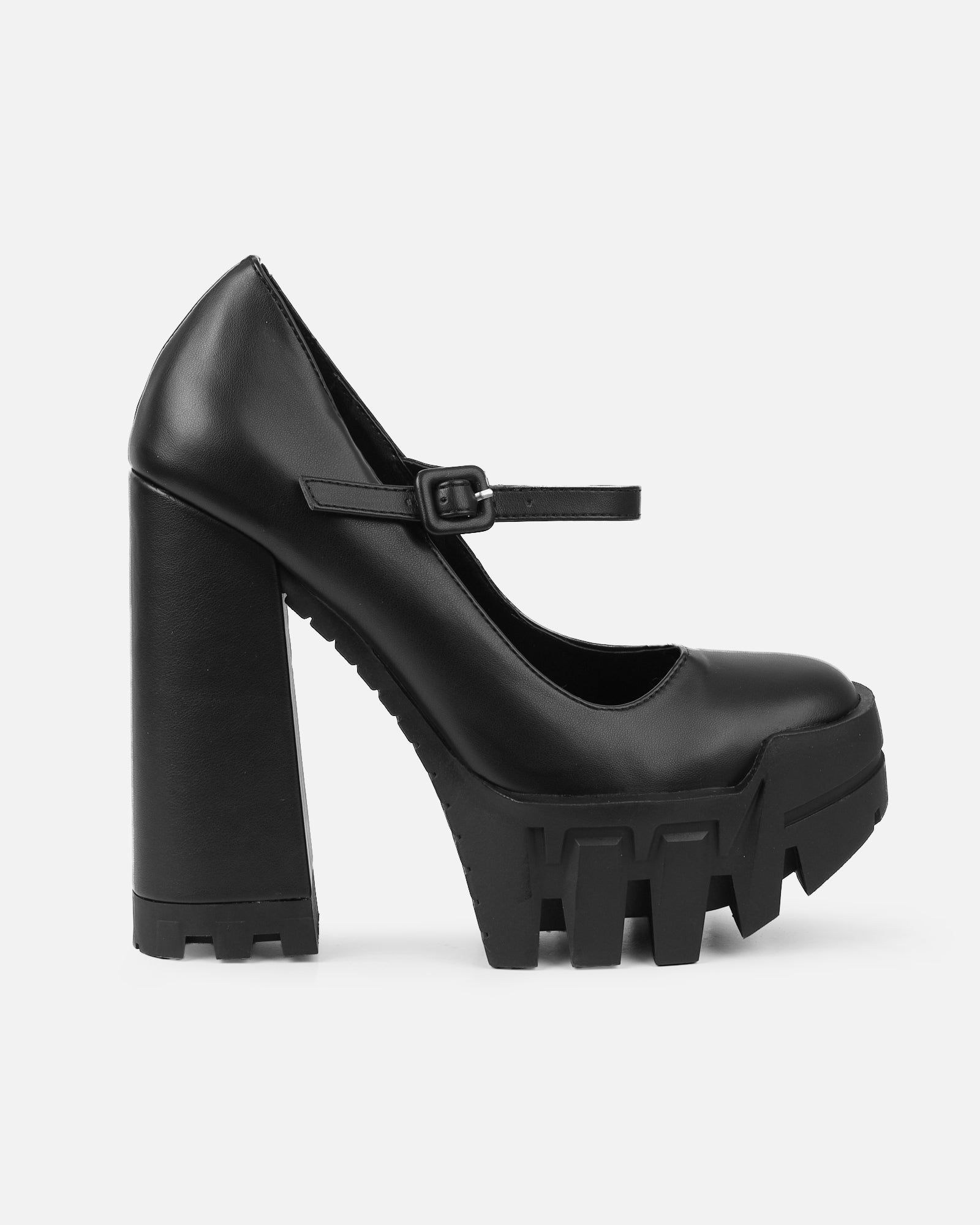 Jorrdana Black Chunky Mary Jane Heels | SIMMI London