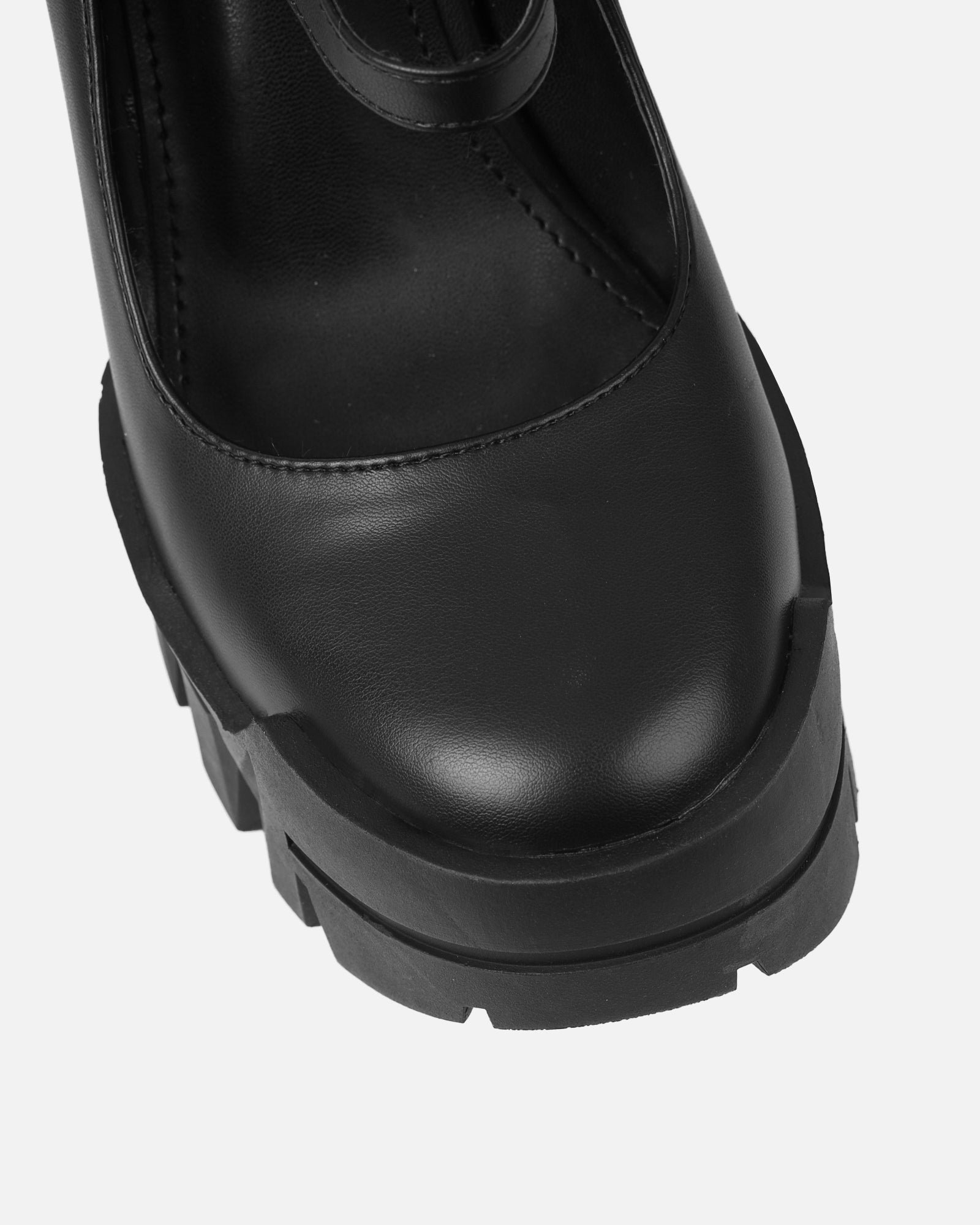 Jorrdana Black Chunky Mary Jane Heels | SIMMI London