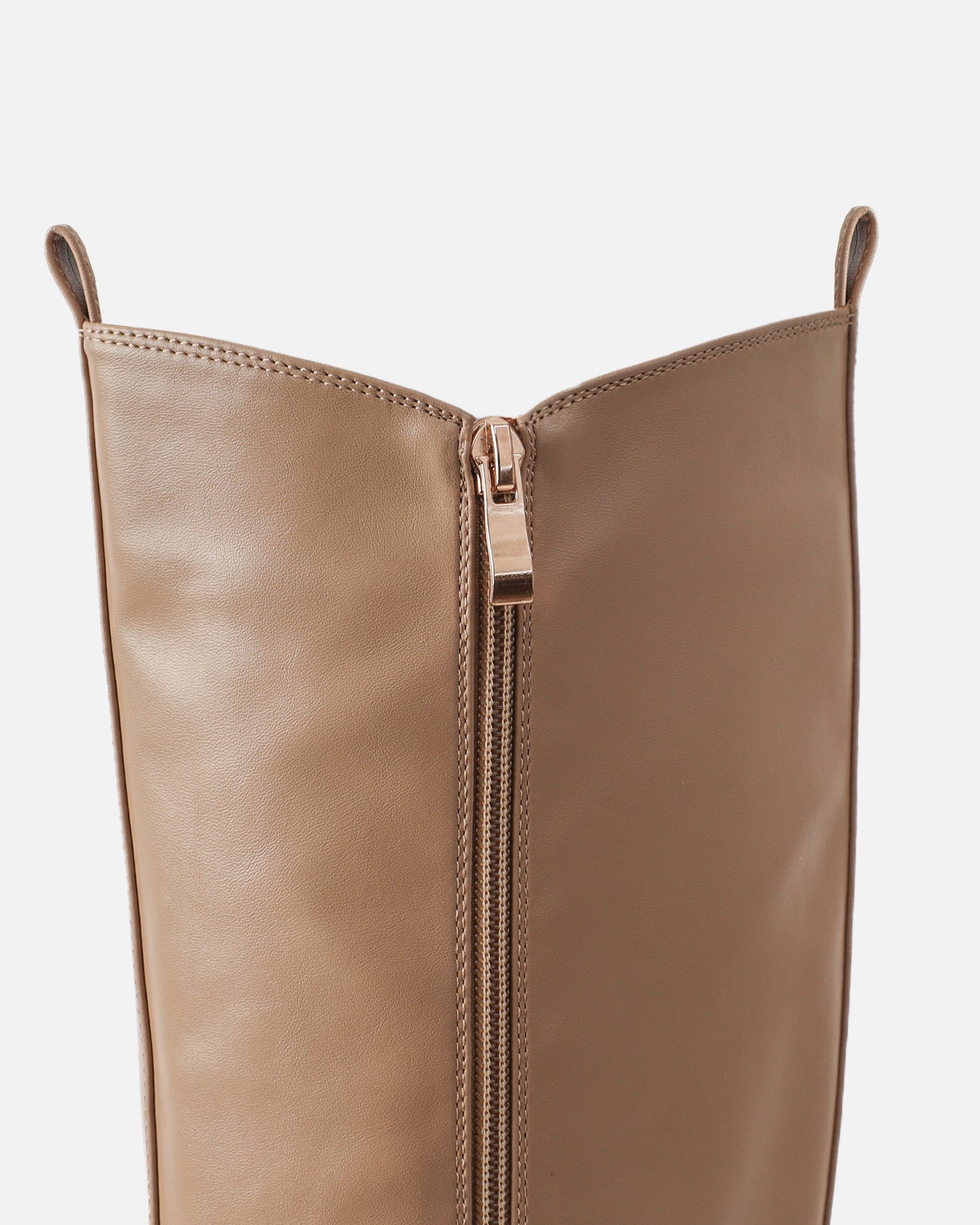 Myles Beige Fat Over the Knee Boots | SIMMI London