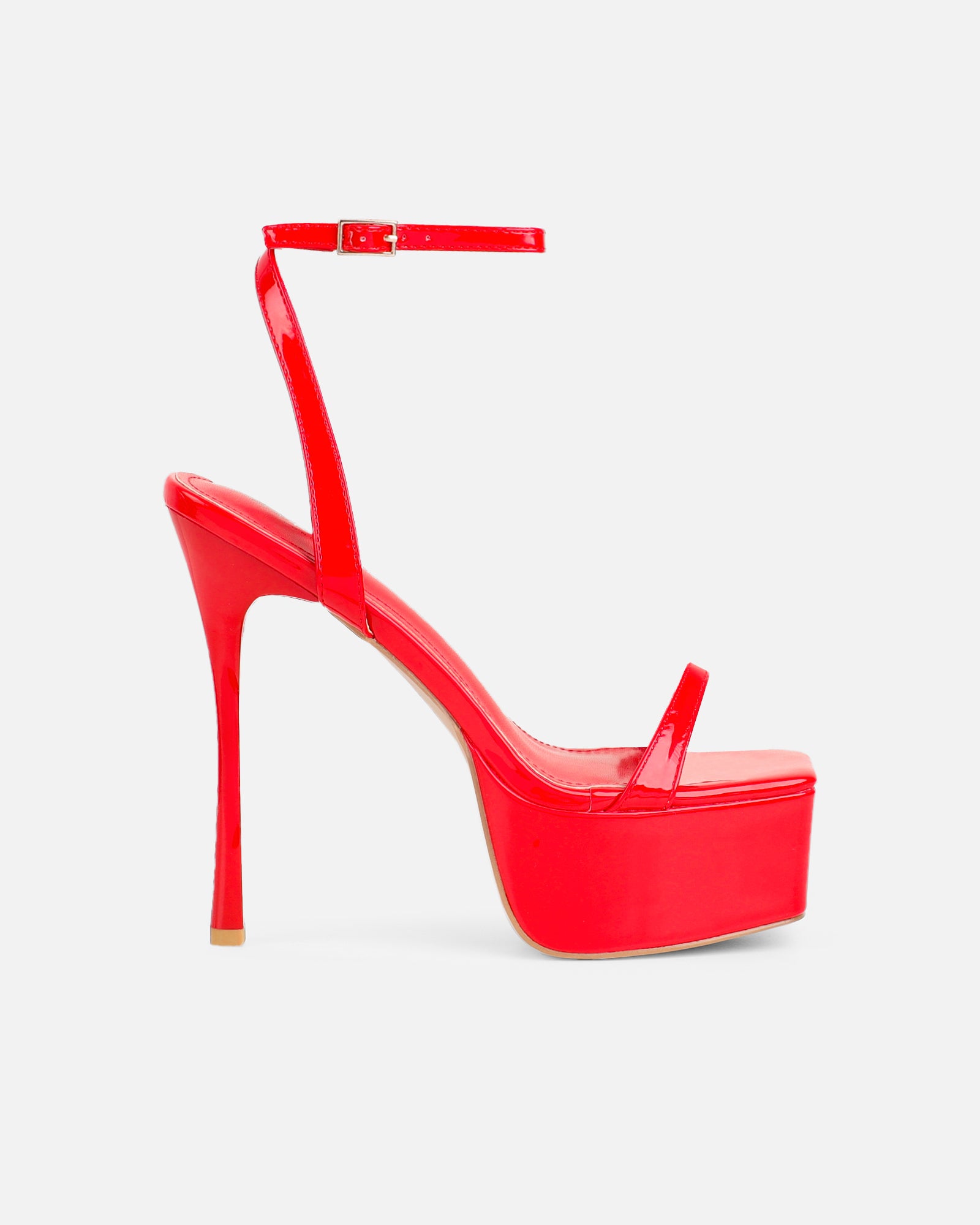 Nalai Red Patent Platform Heeled Sandals | SIMMI London