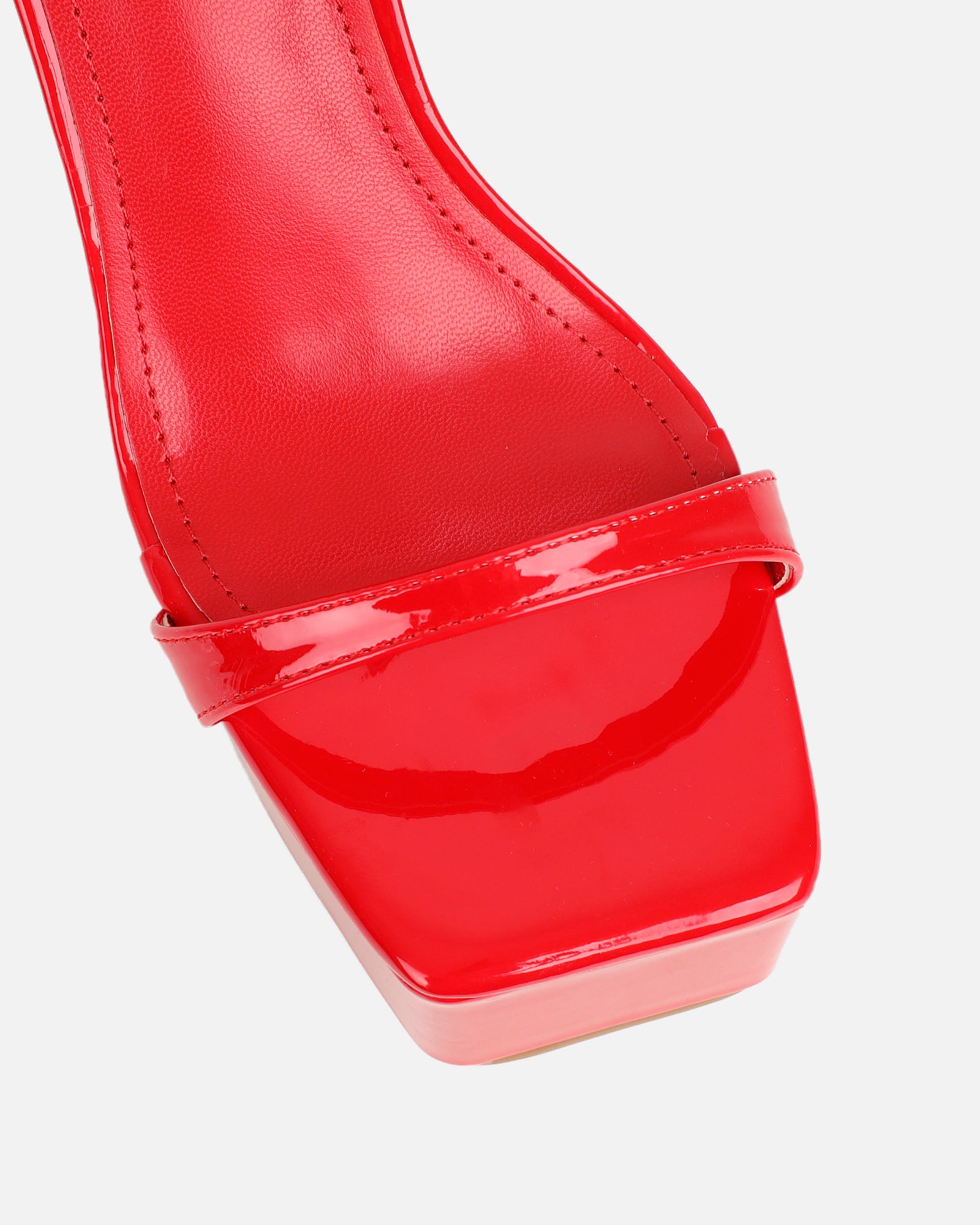 Nalai Red Patent Platform Heeled Sandals | SIMMI London