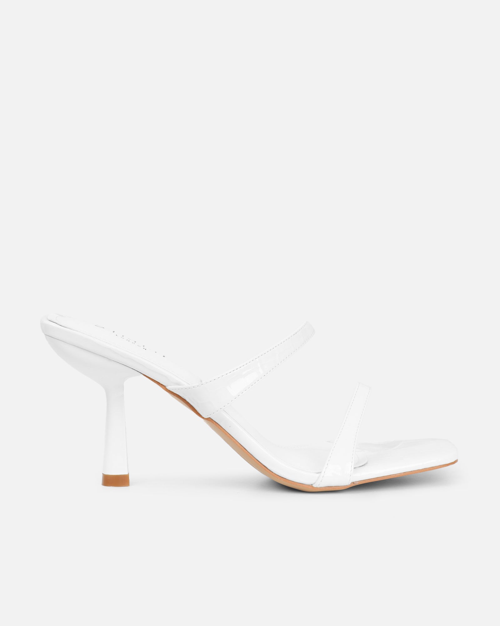 Natori White Patent Croc Mid Heeled Sandals | SIMMI London