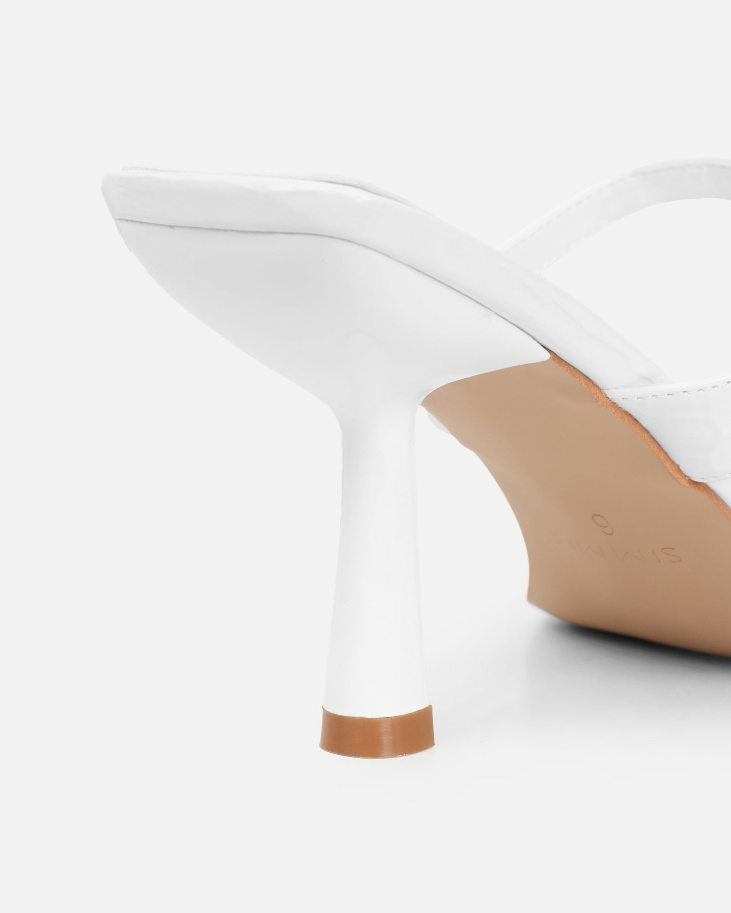 Natori White Patent Croc Mid Heeled Sandals | SIMMI London