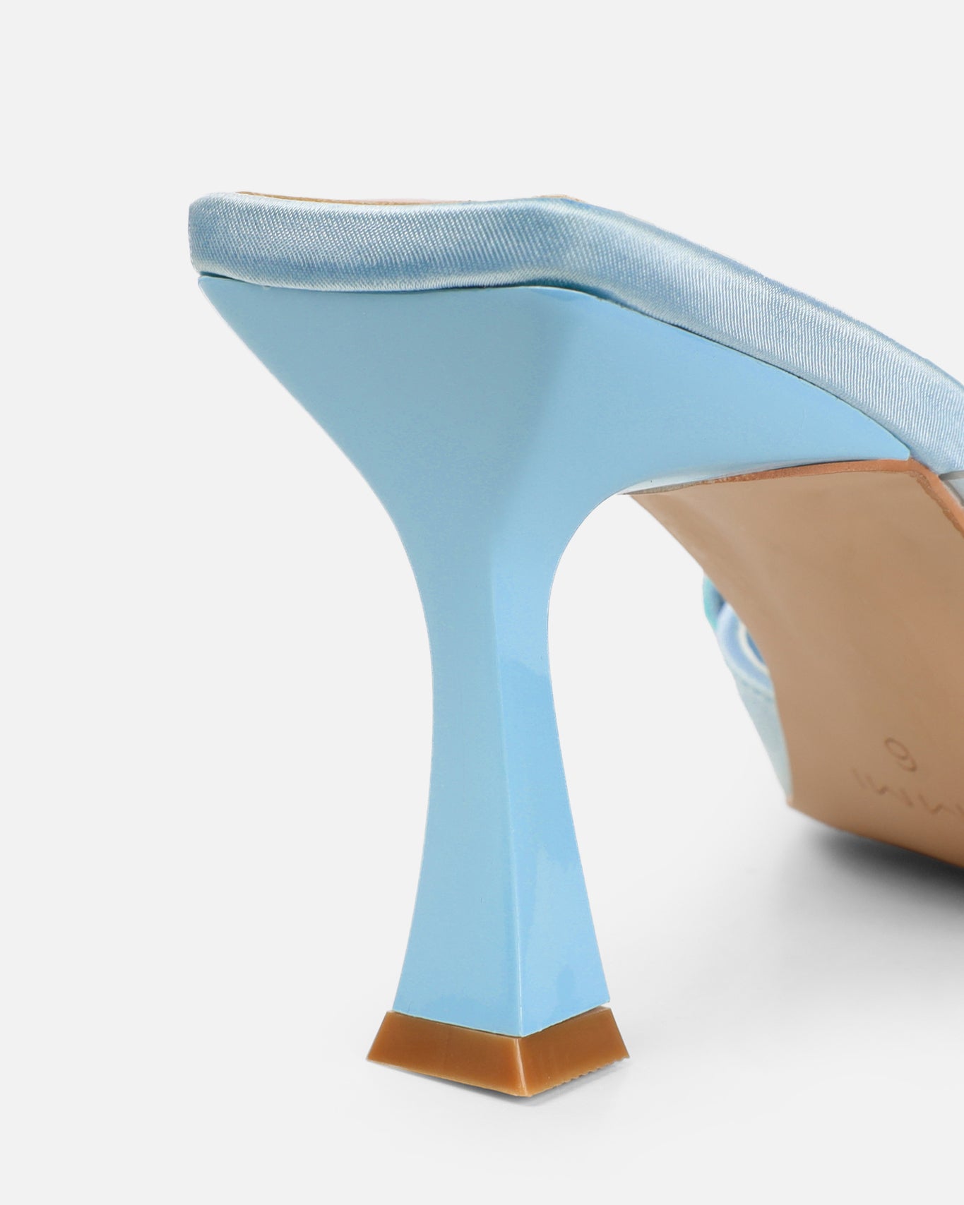 Navina Blue Satin Diamante Bow Sandals | SIMMI London