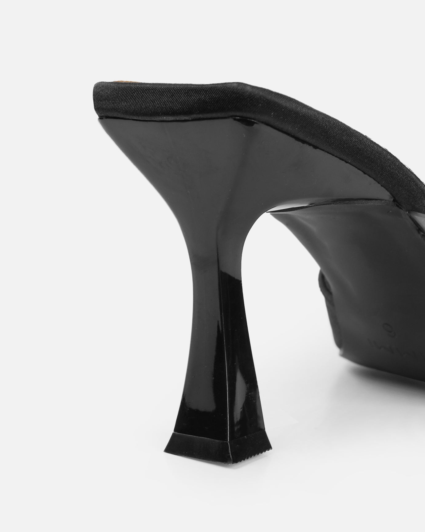 Navina Black Satin Diamante Bow Sandals | SIMMI London