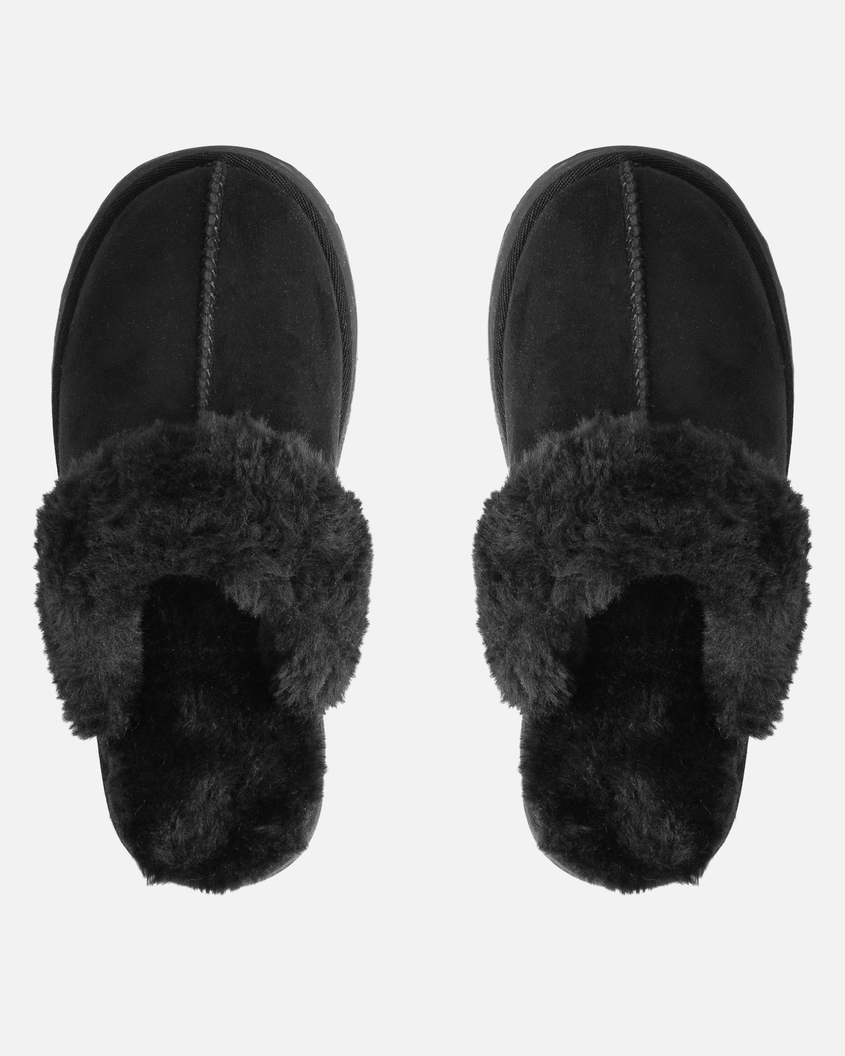 Navy Black Faux Suede Flatform Mules | SIMMI LONDON