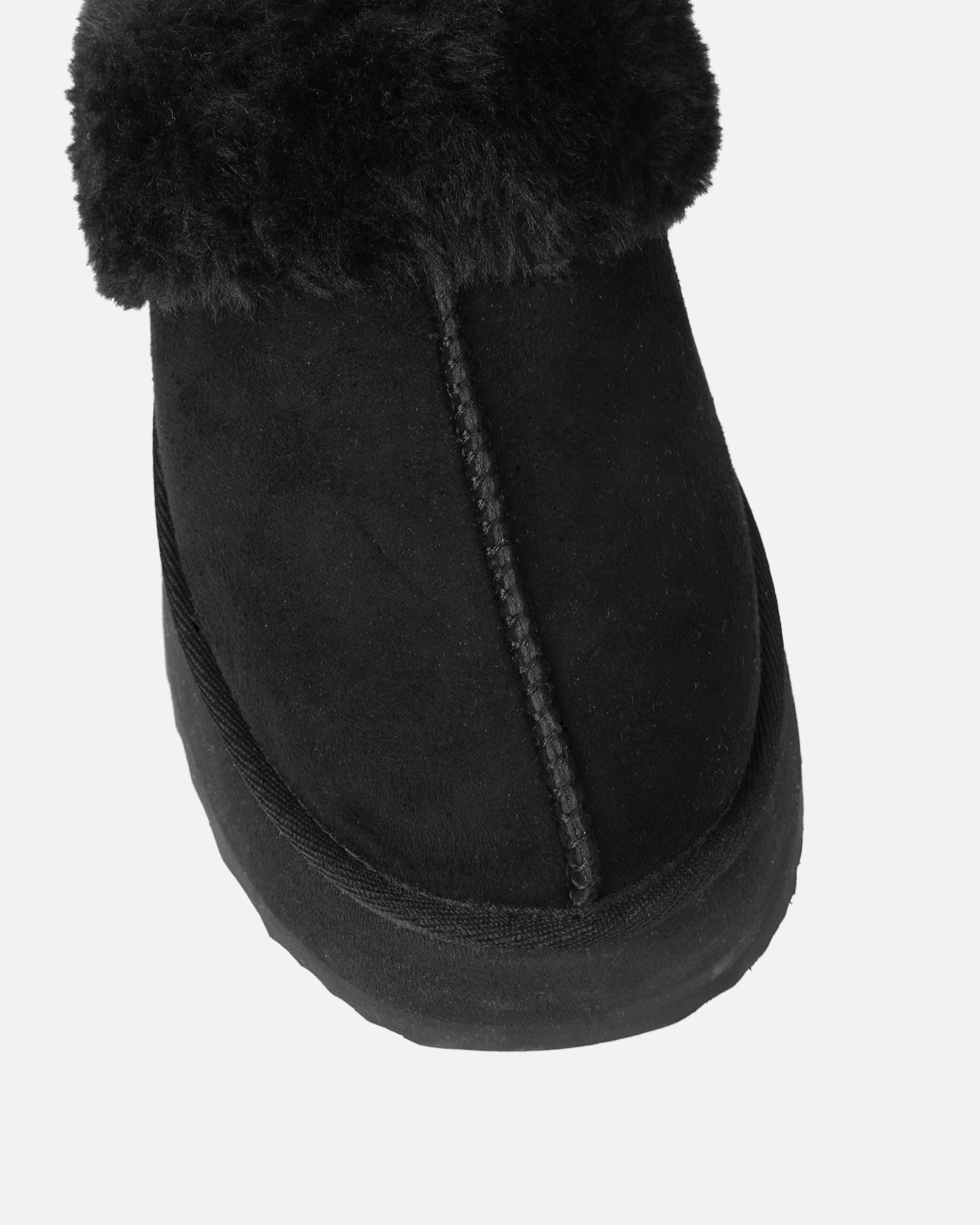 Navy Black Faux Suede Flatform Mules | SIMMI LONDON