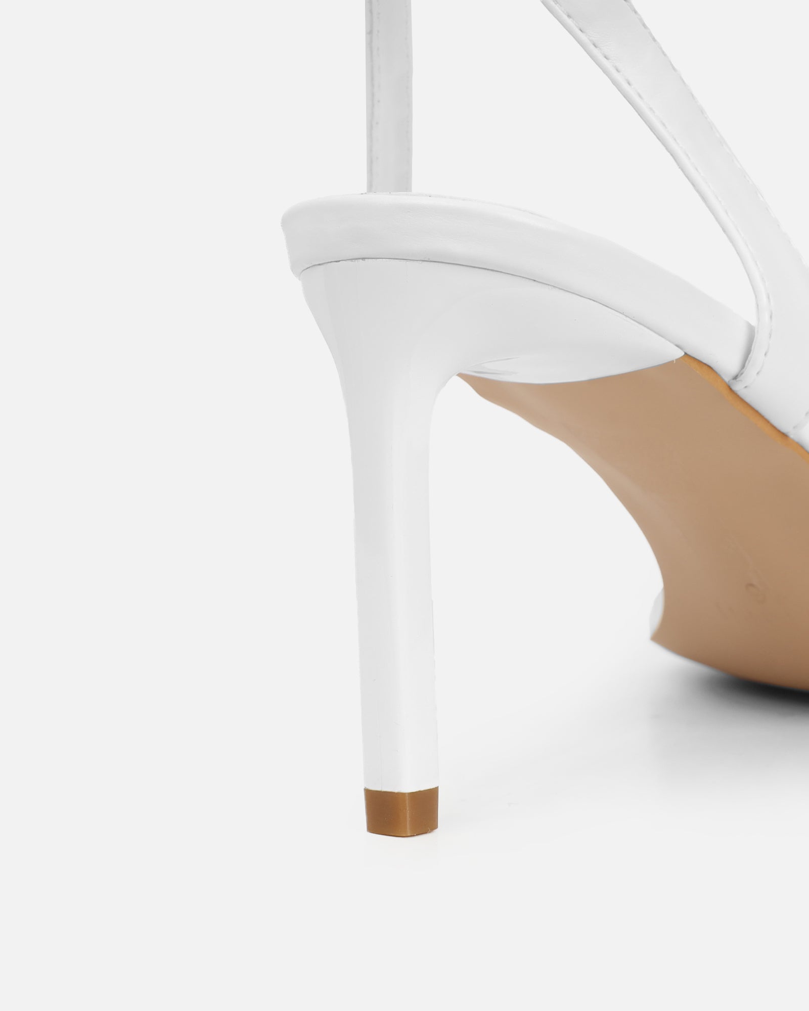 Neah White Minimal Heeled Sandals | SIMMI London