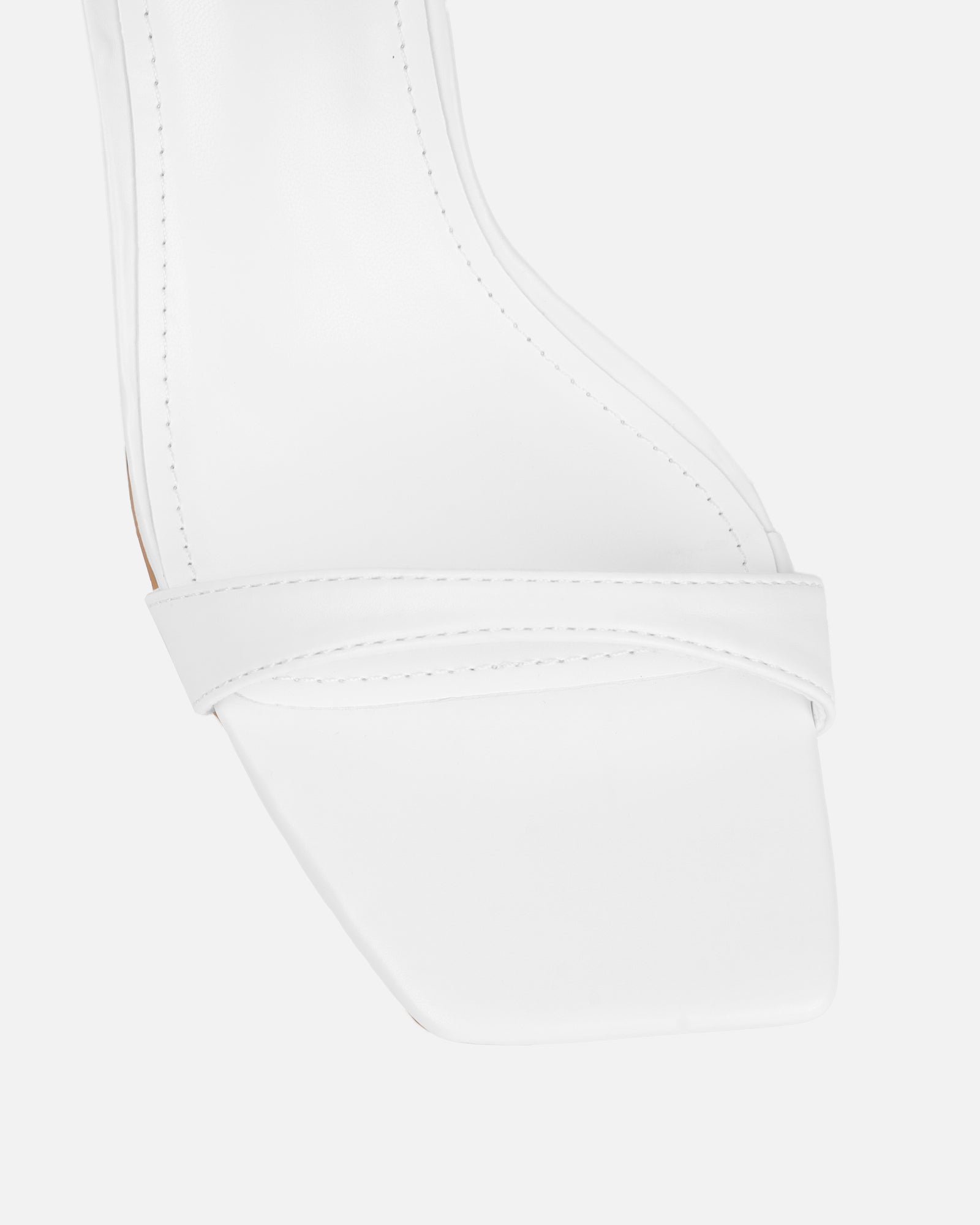 Neah White Minimal Heeled Sandals | SIMMI London