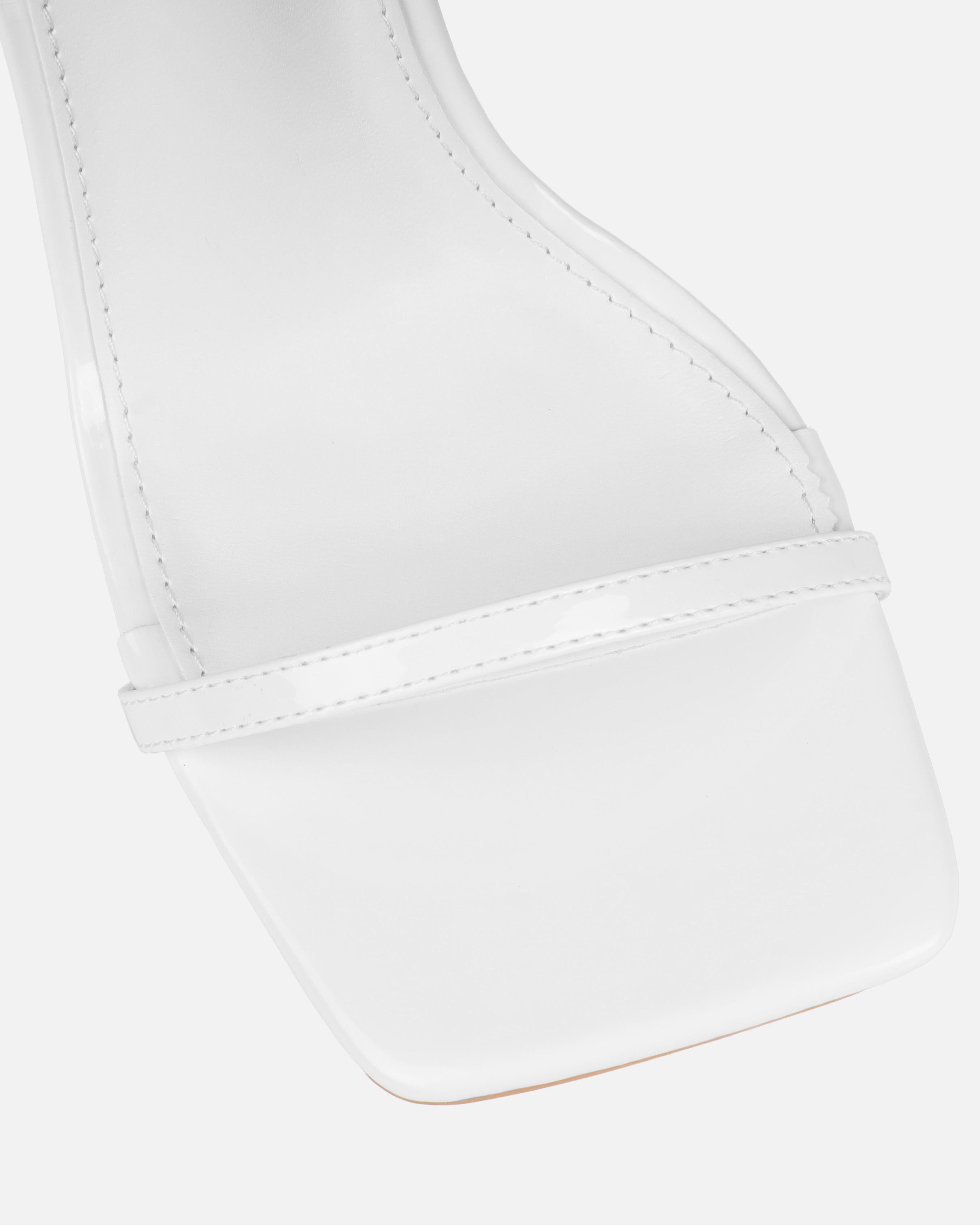 Nikitay White Round Block Strappy Heels | SIMMI London