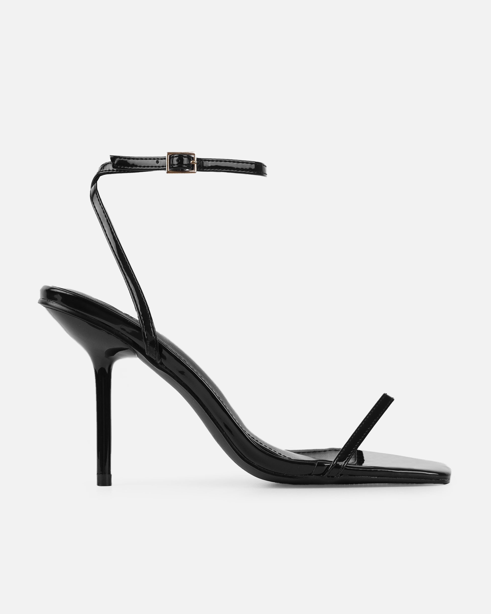 Niko Black Patent Barely There Stiletto Heels | SIMMI London