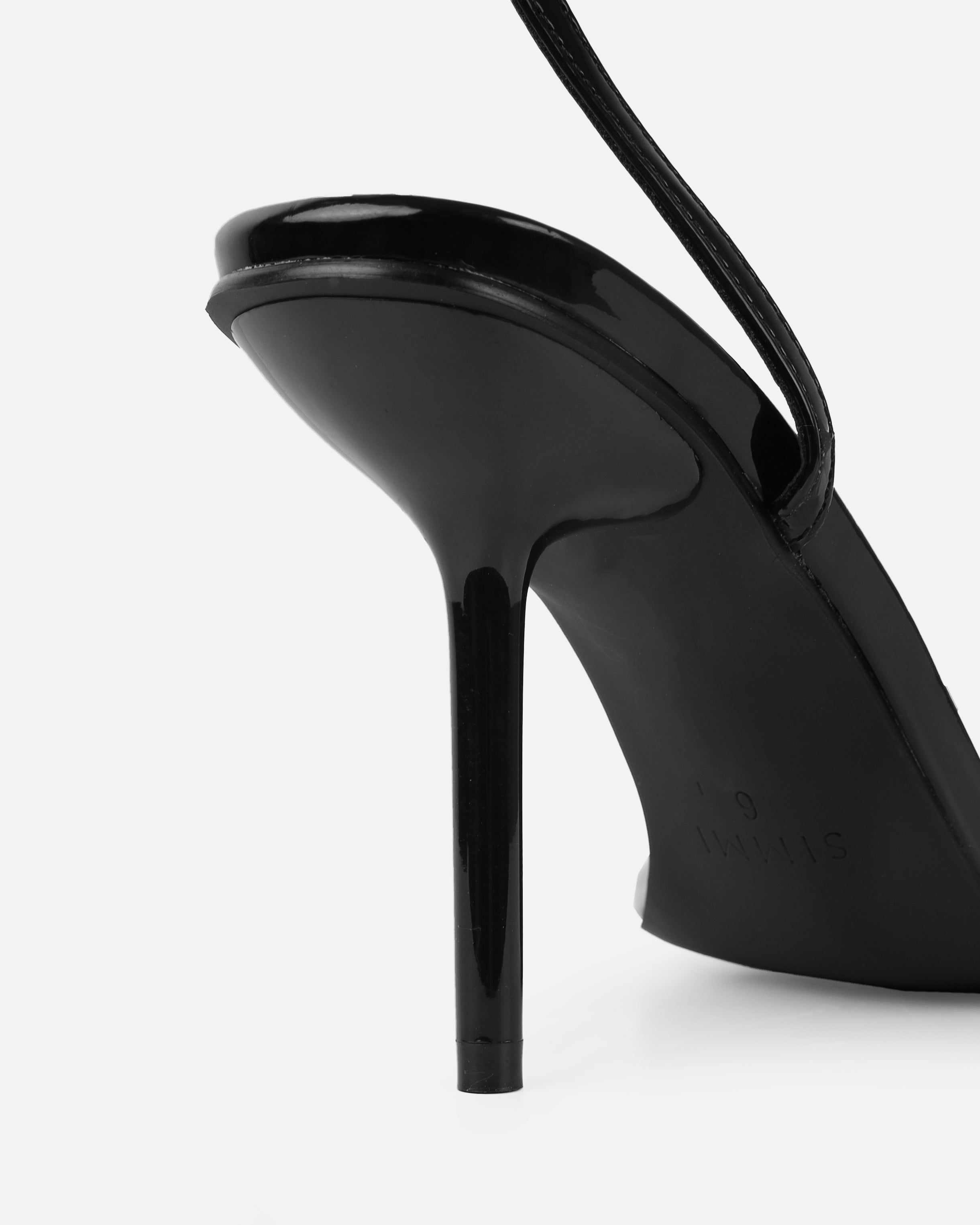 Niko Black Patent Barely There Stiletto Heels | SIMMI London